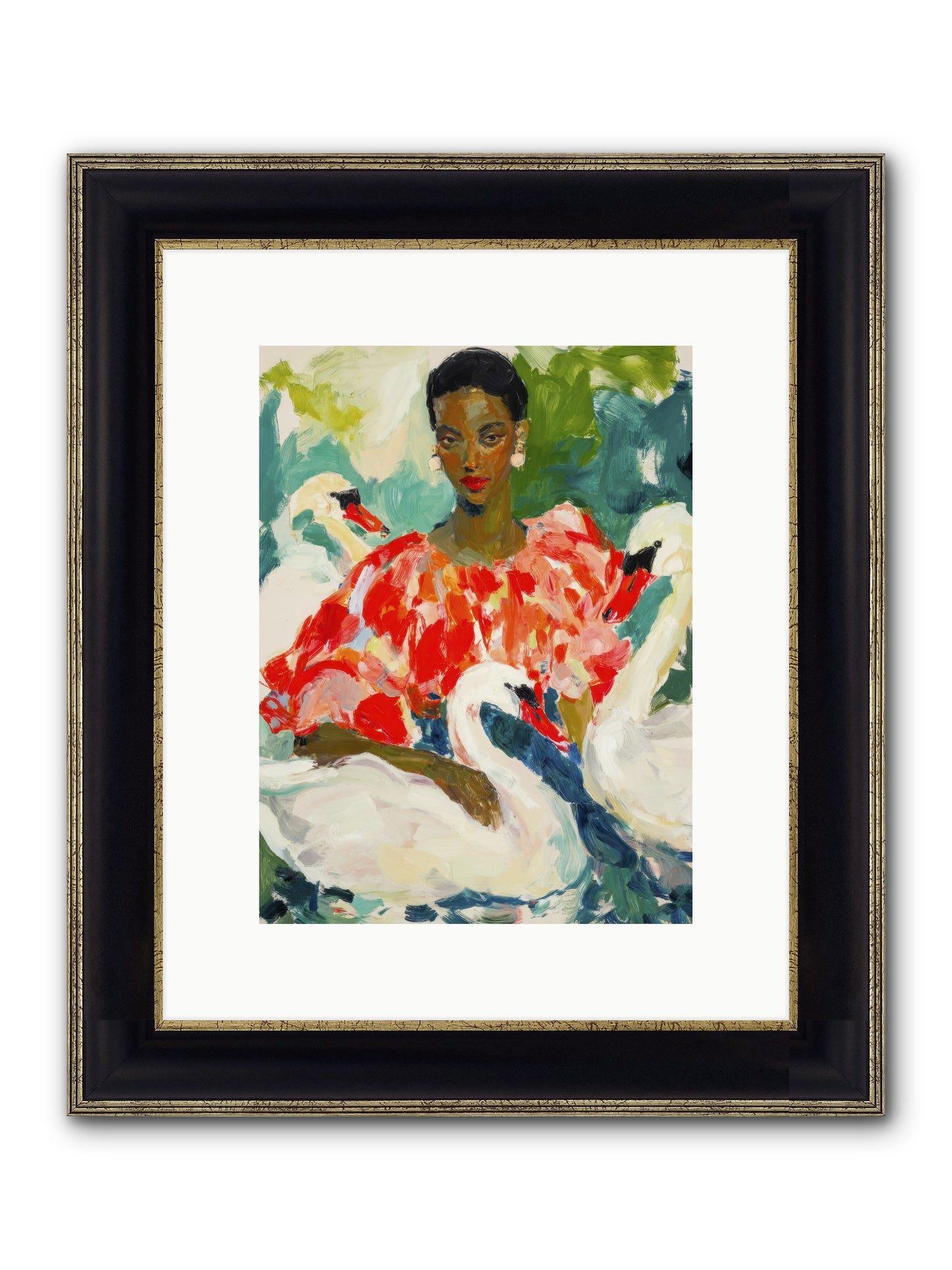 The Velvet Quill Framed Print - Black & Gold 9x12