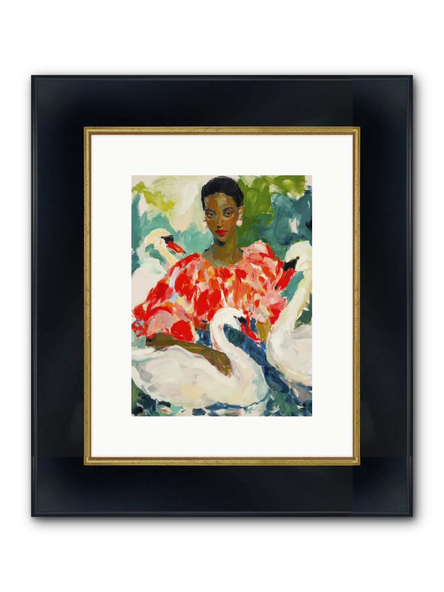 The Velvet Quill Framed Print - Wide Black w/Gold 9x12