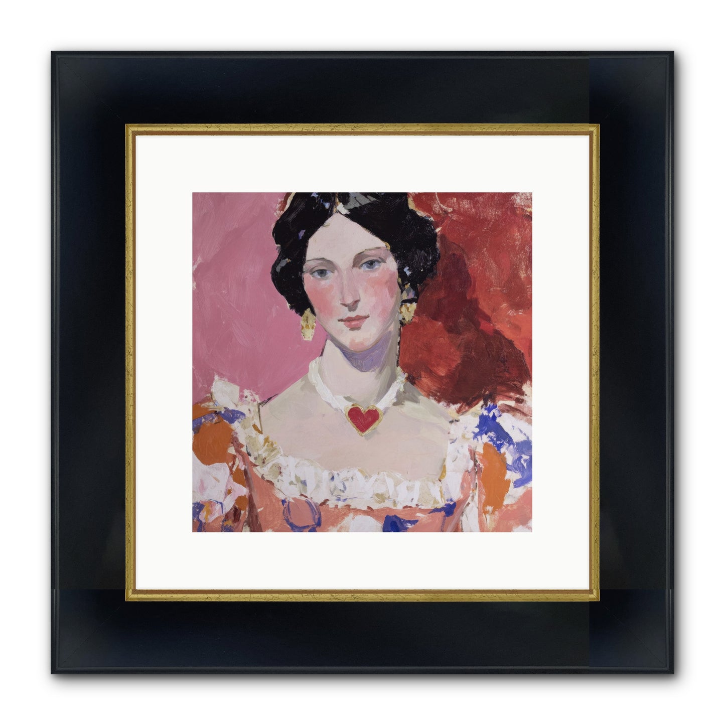The Velvet Ribbon Society Framed Print - Wide Black w/Gold 12x12