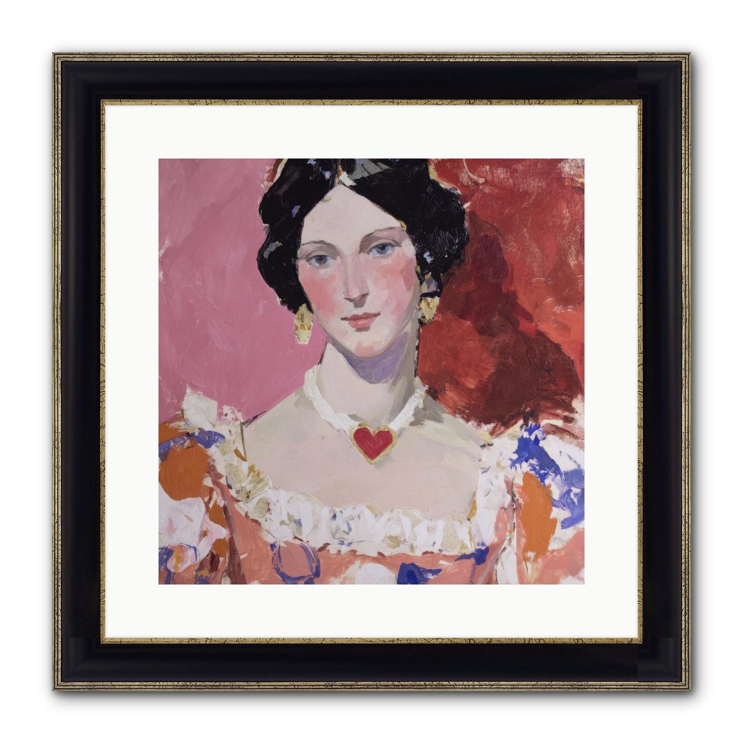 The Velvet Ribbon Society Framed Print - Black & Gold 16x16