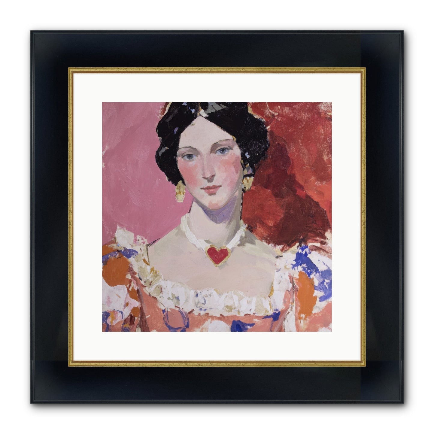 The Velvet Ribbon Society Framed Print - Wide Black w/Gold 16x16