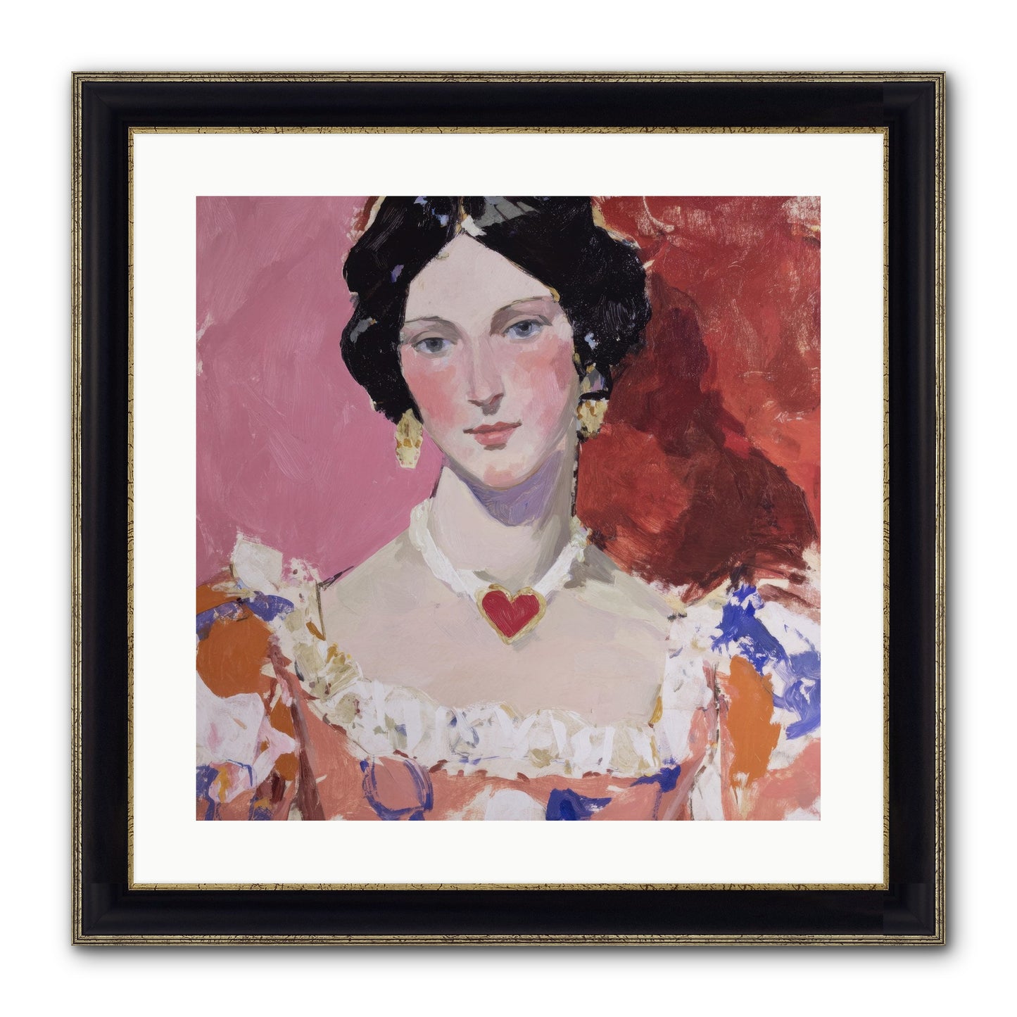 The Velvet Ribbon Society Framed Print - Black & Gold 20x20