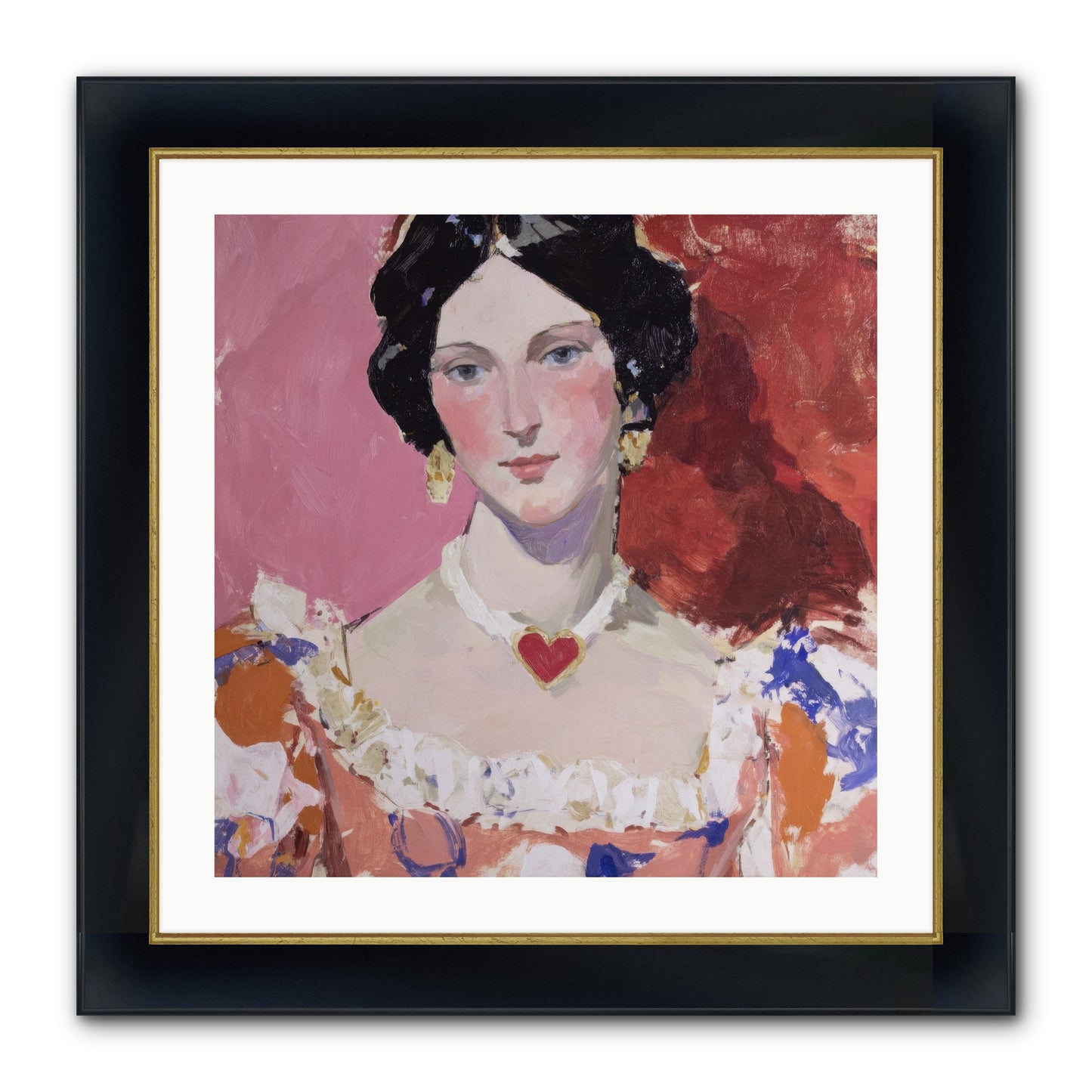 The Velvet Ribbon Society Framed Print - Wide Black w/Gold 24x24