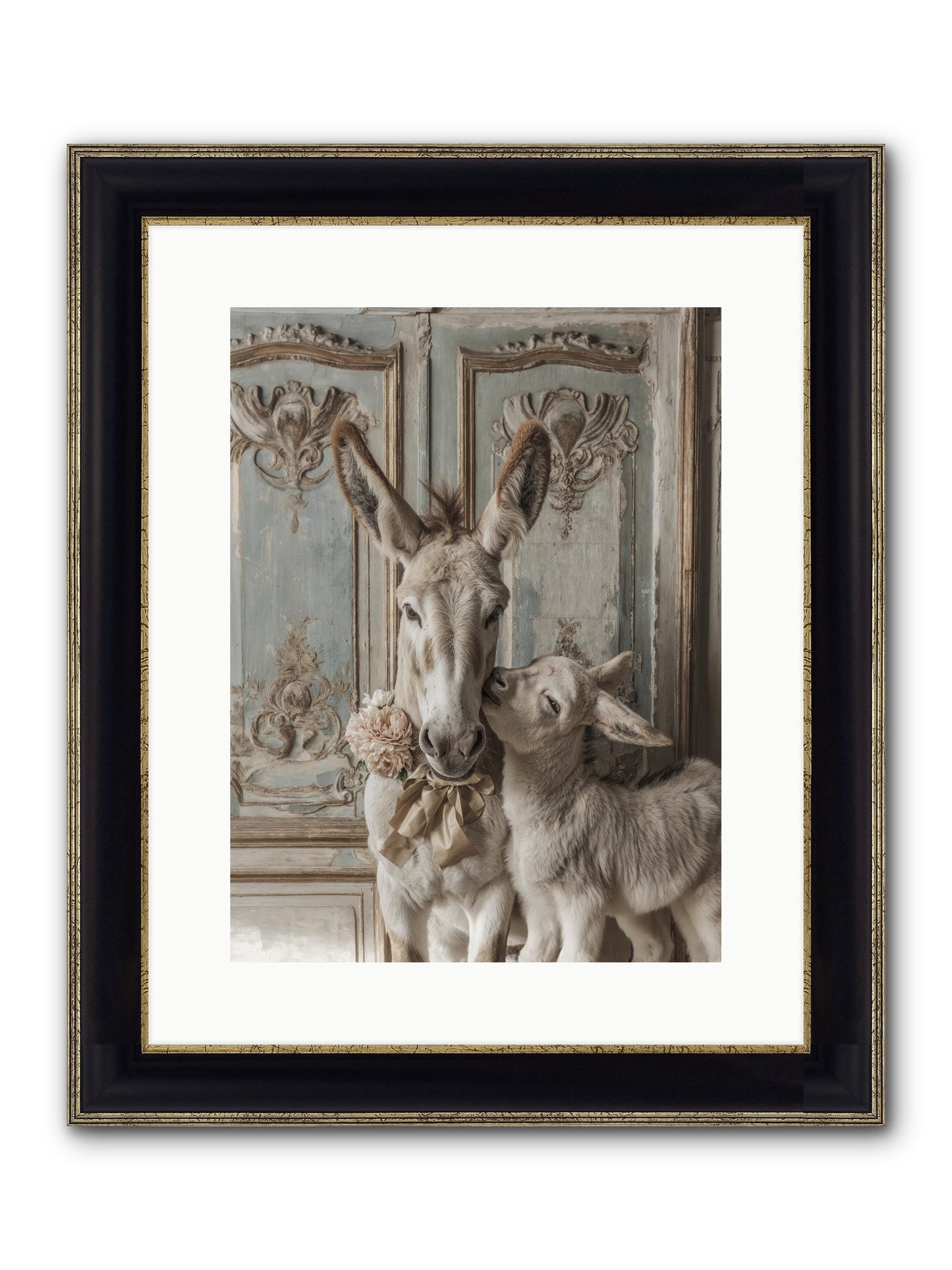 The Velvet Whisper Framed Print - Black & Gold 12x16