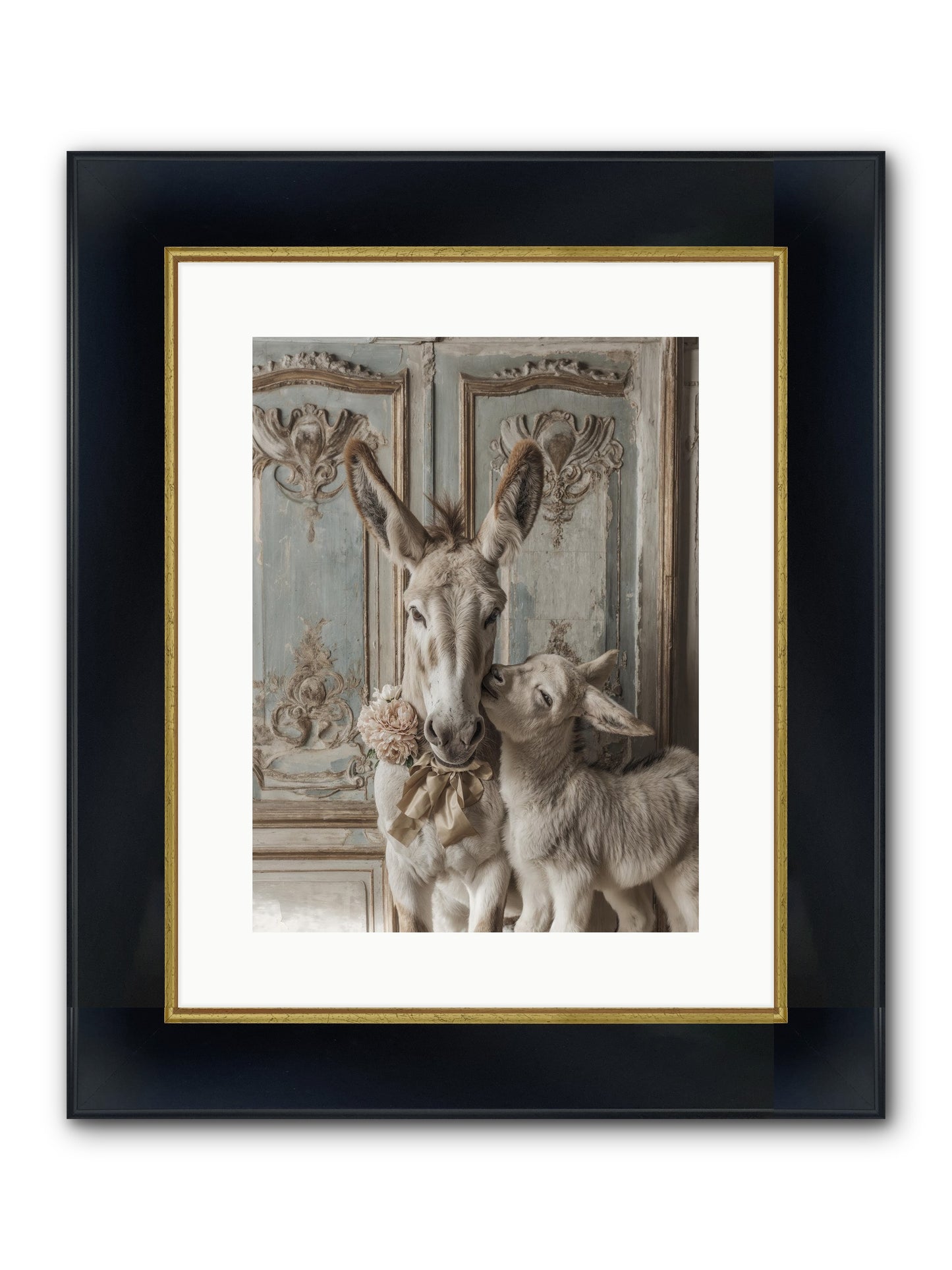The Velvet Whisper Framed Print - Wide Black w/Gold 12x16