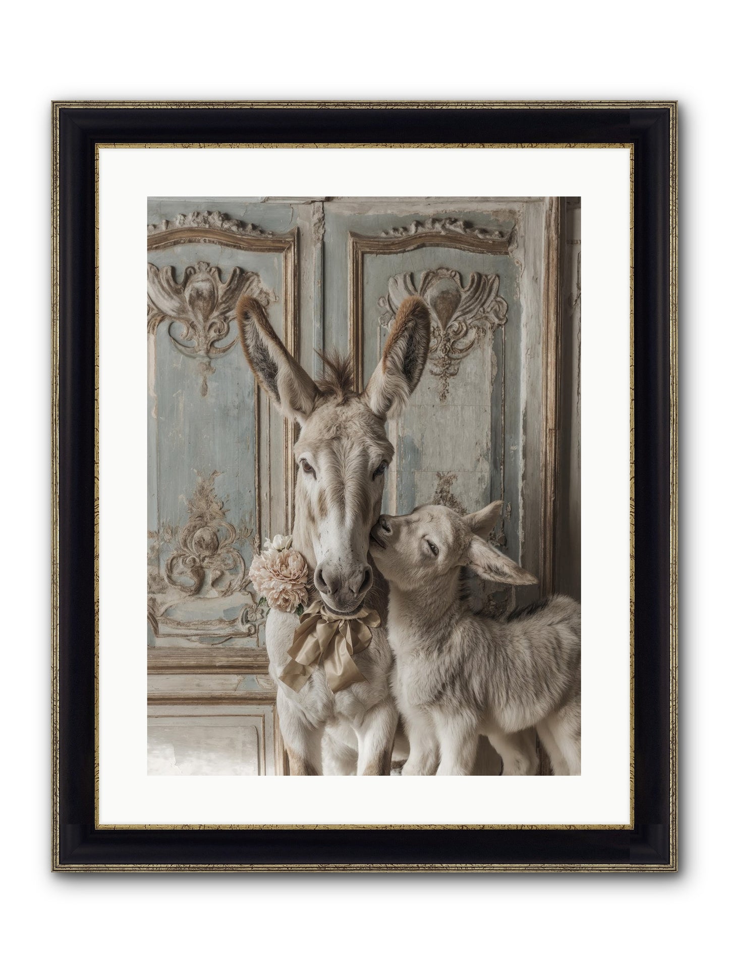 The Velvet Whisper Framed Print - Black & Gold 18x24