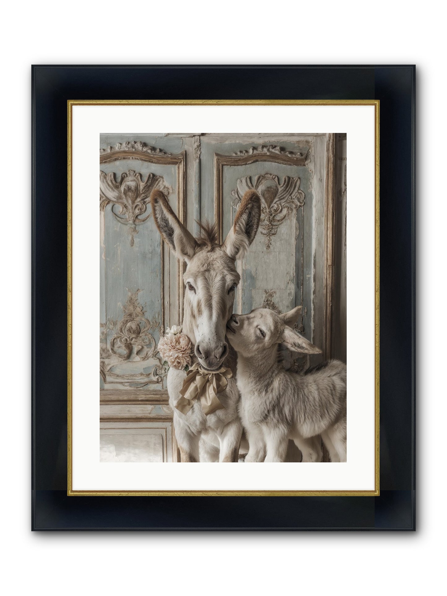 The Velvet Whisper Framed Print - Wide Black w/Gold 18x24