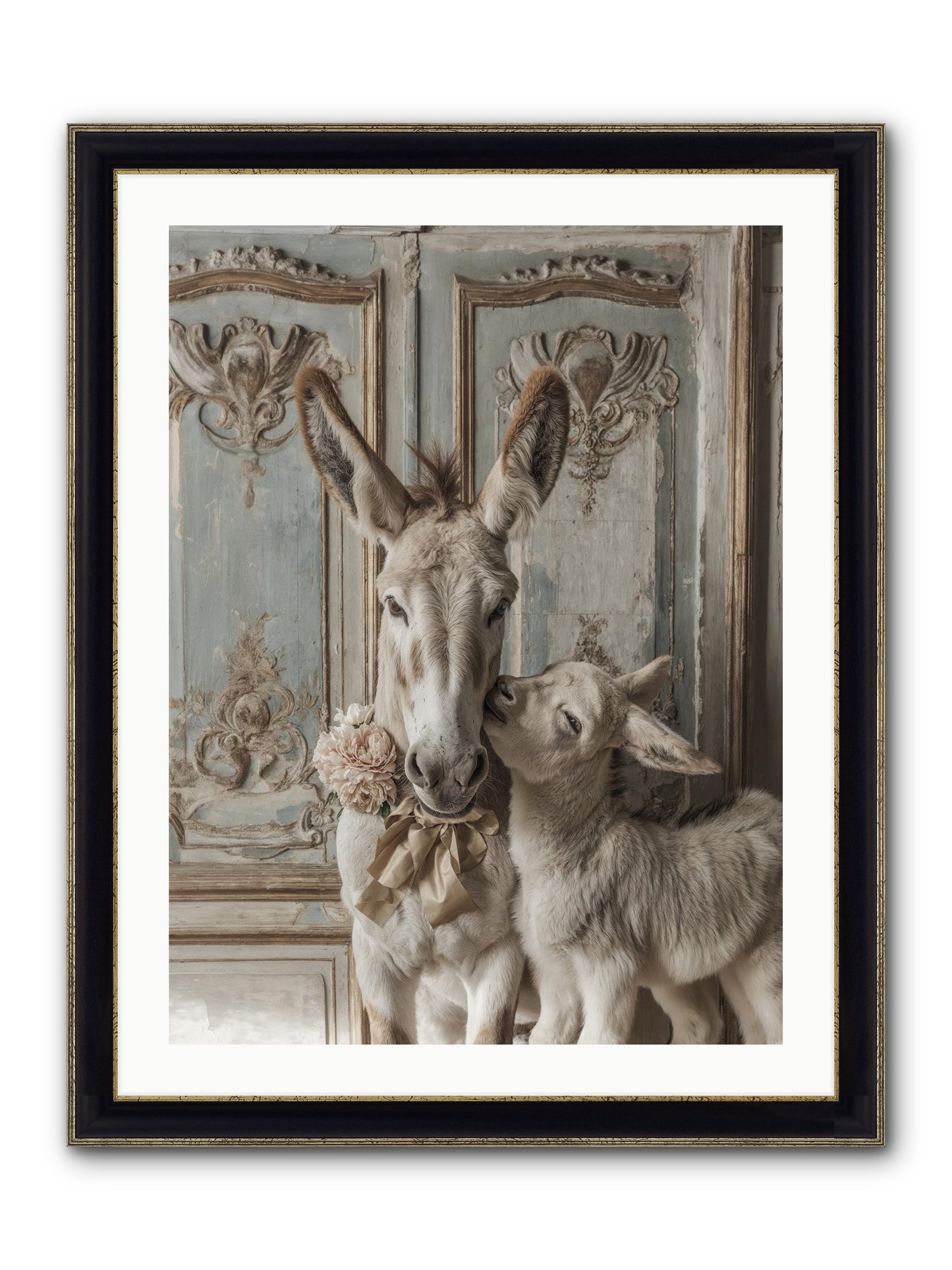 The Velvet Whisper Framed Print - Black & Gold 24x32