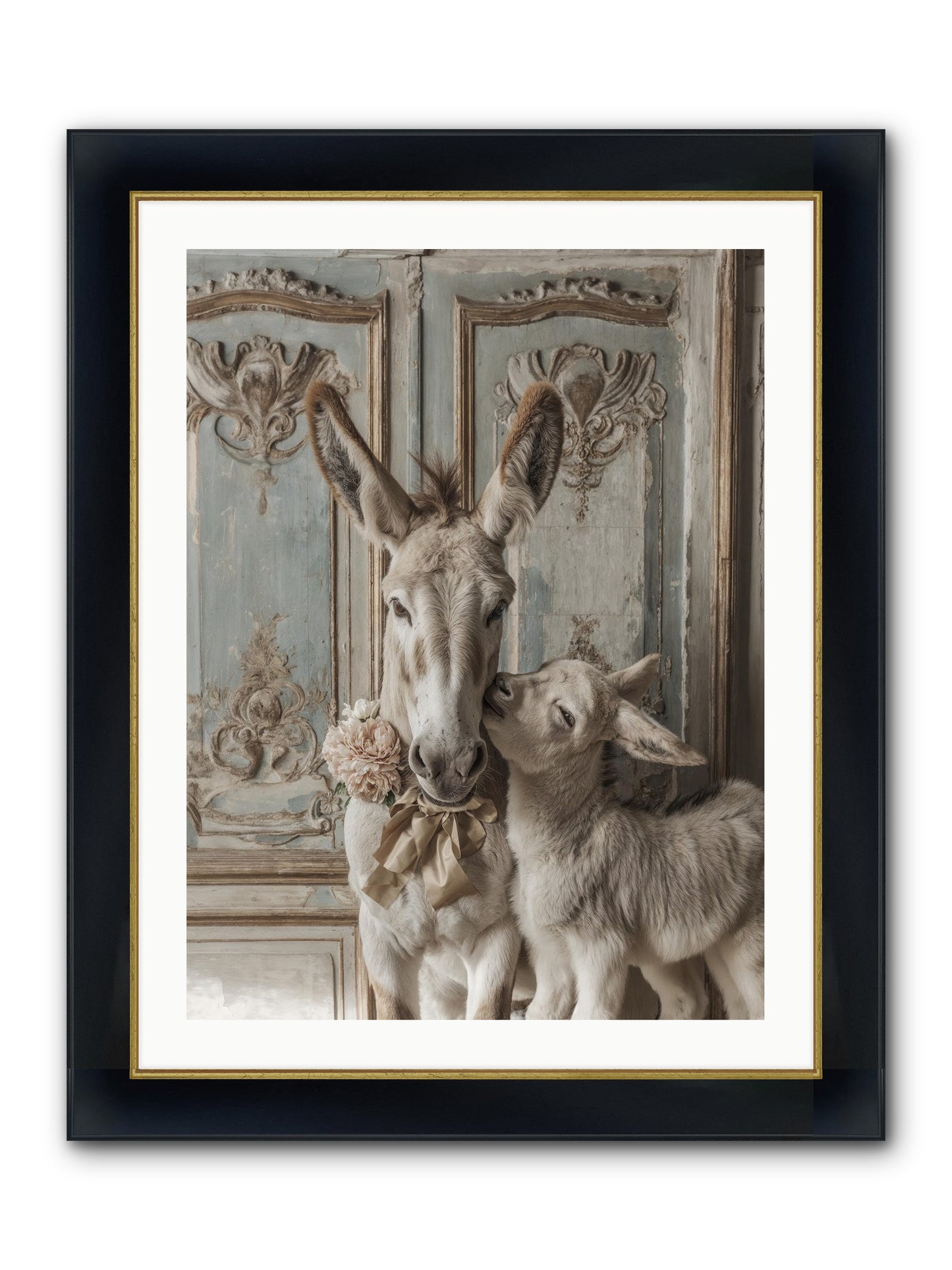 The Velvet Whisper Framed Print - Wide Black w/Gold 24x32