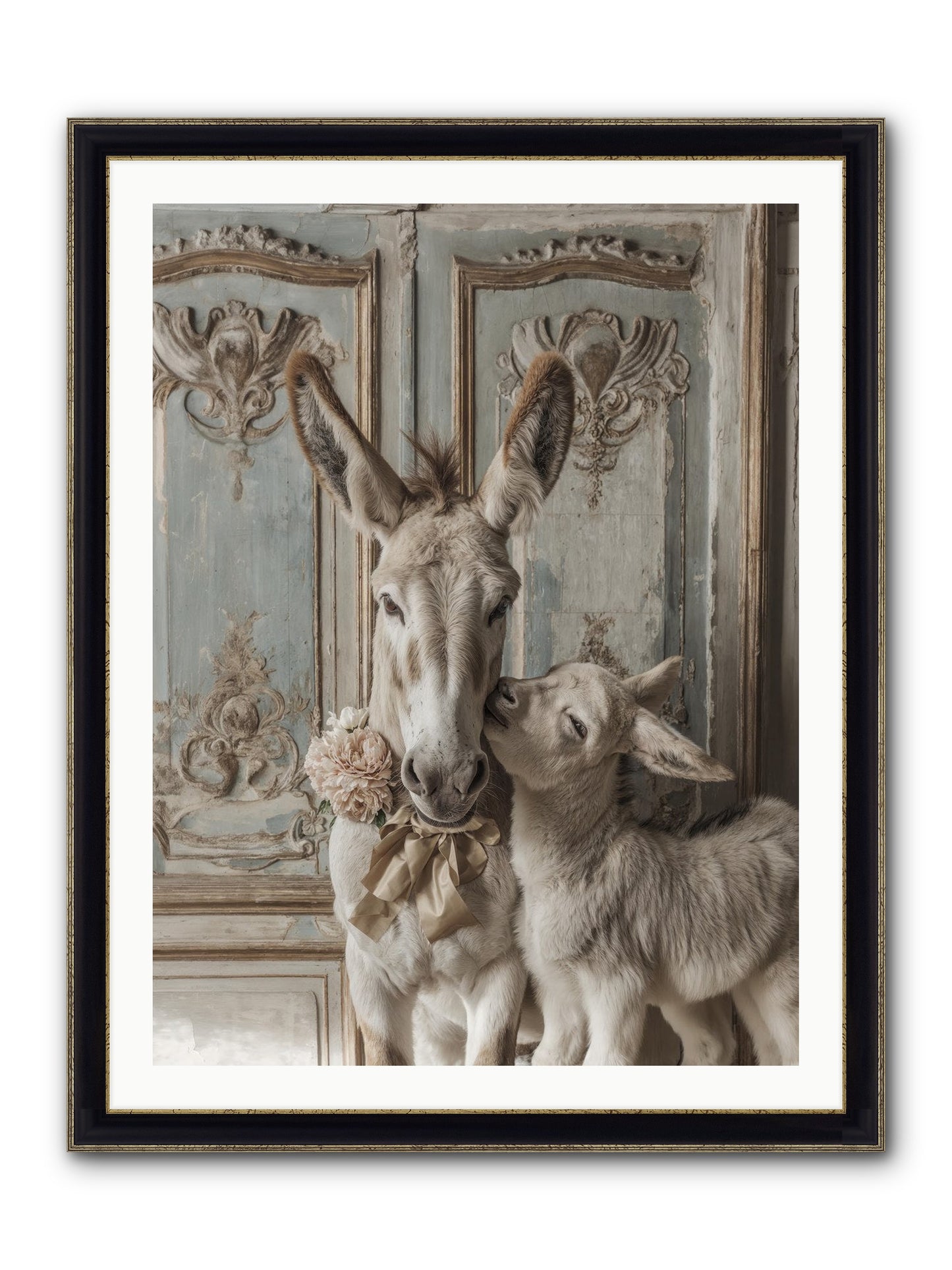 The Velvet Whisper Framed Print - Black & Gold 30x40