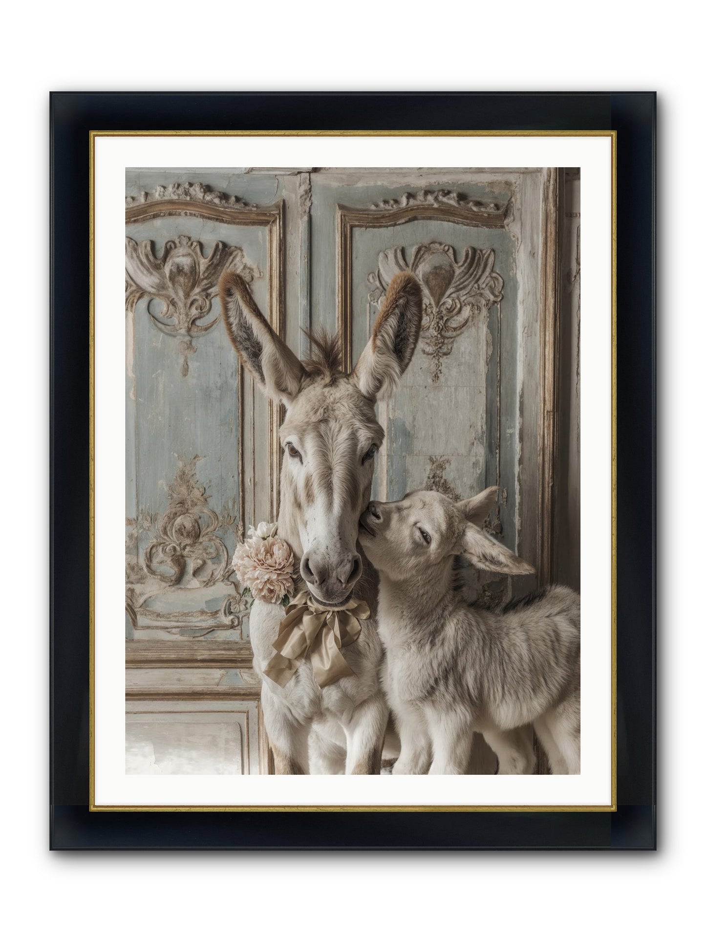 The Velvet Whisper Framed Print - Wide Black w/Gold 30x40