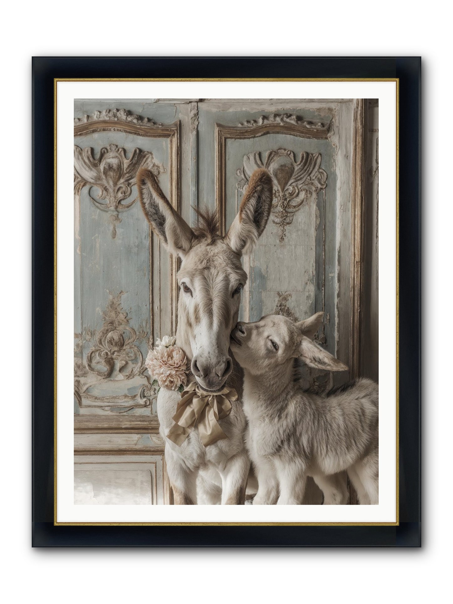 The Velvet Whisper Framed Print - Wide Black w/Gold 36x48