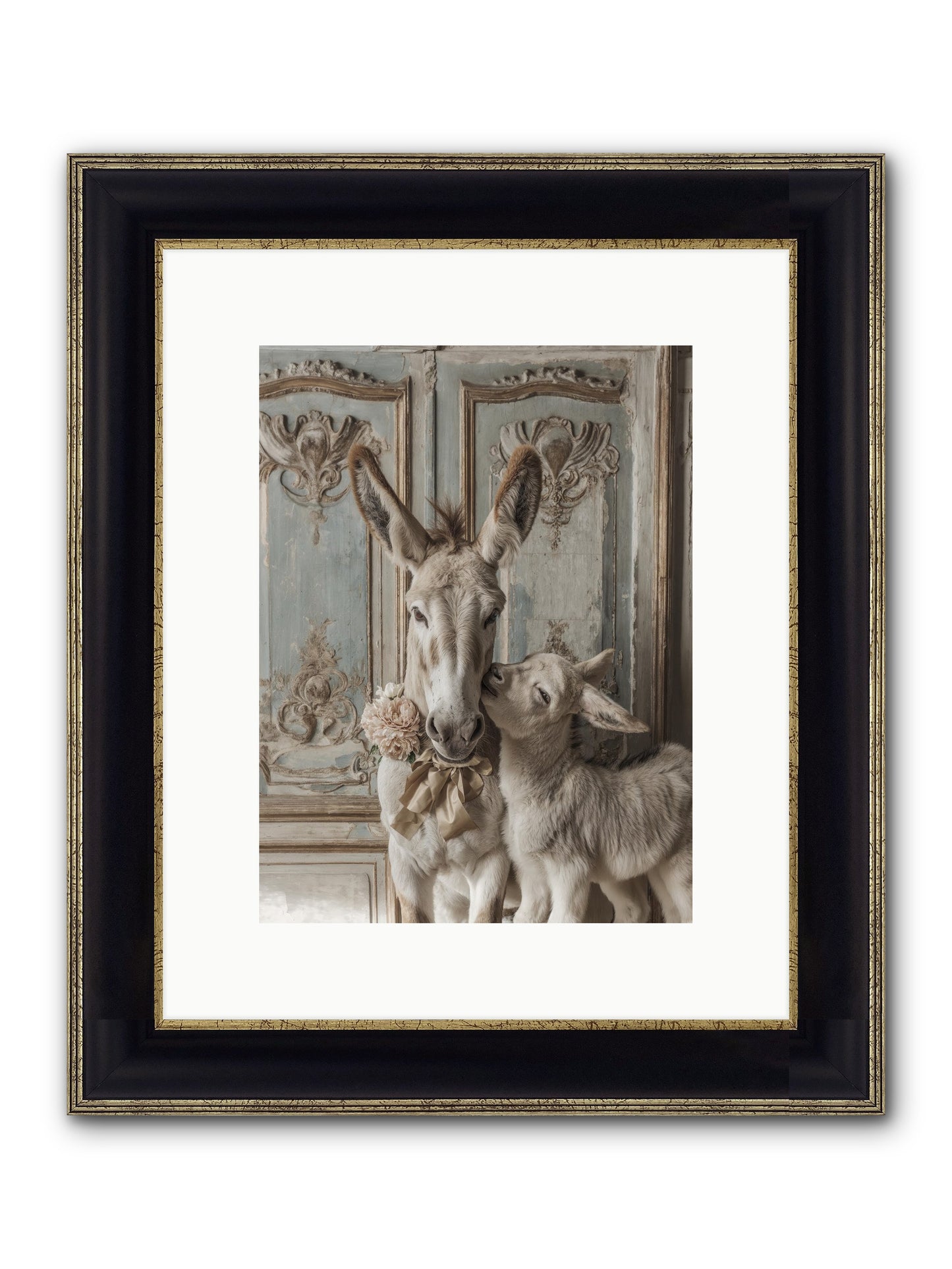 The Velvet Whisper Framed Print - Black & Gold 9x12
