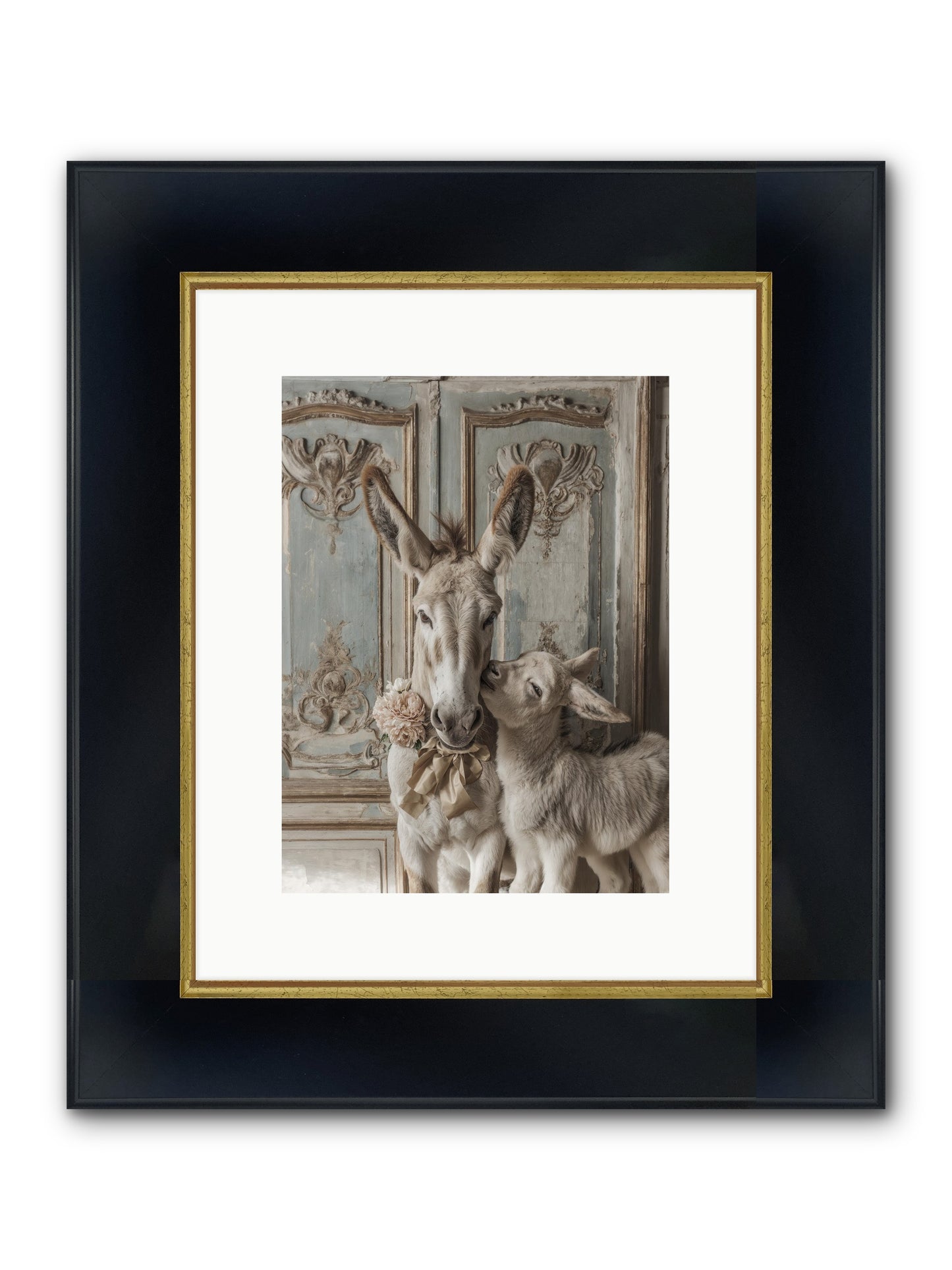 The Velvet Whisper Framed Print - Wide Black w/Gold 9x12