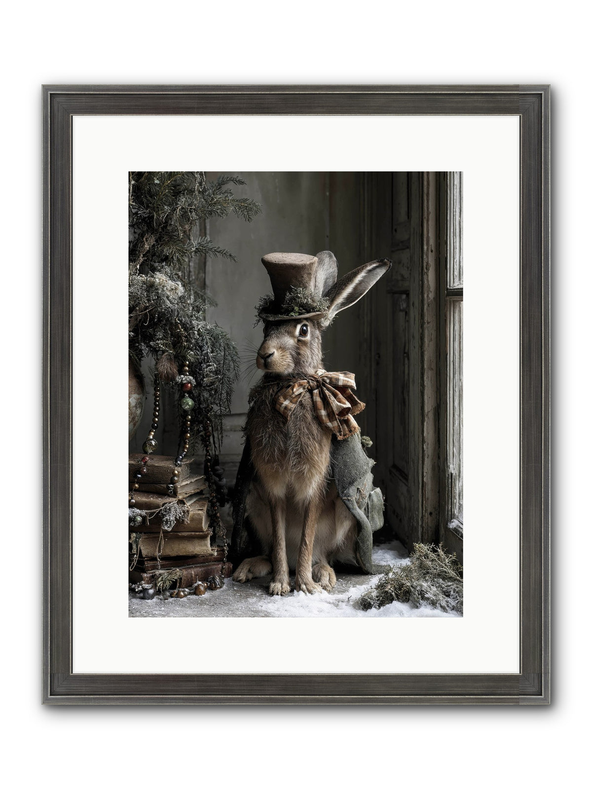 The Velveteen Visitor Framed Print - Slimwoods Black/Silver 12x16