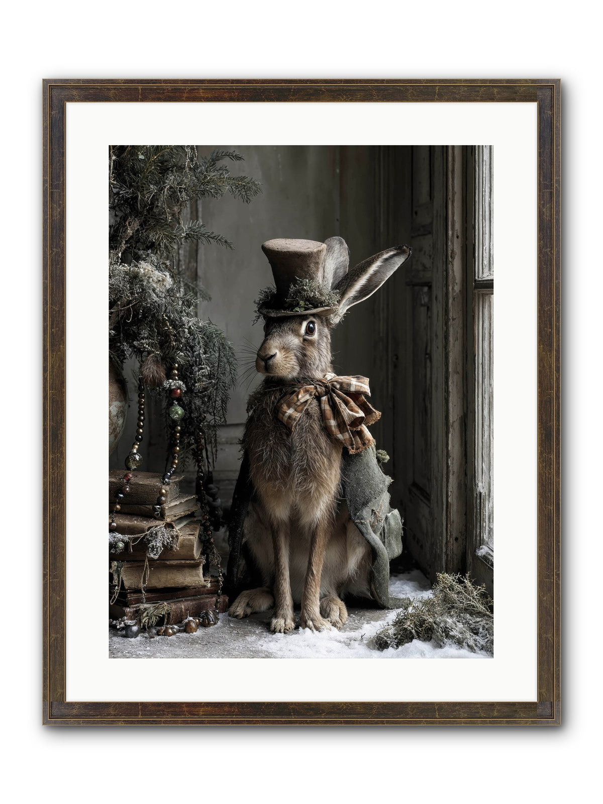 The Velveteen Visitor Framed Print - Slimwoods Black/Gold 18x24