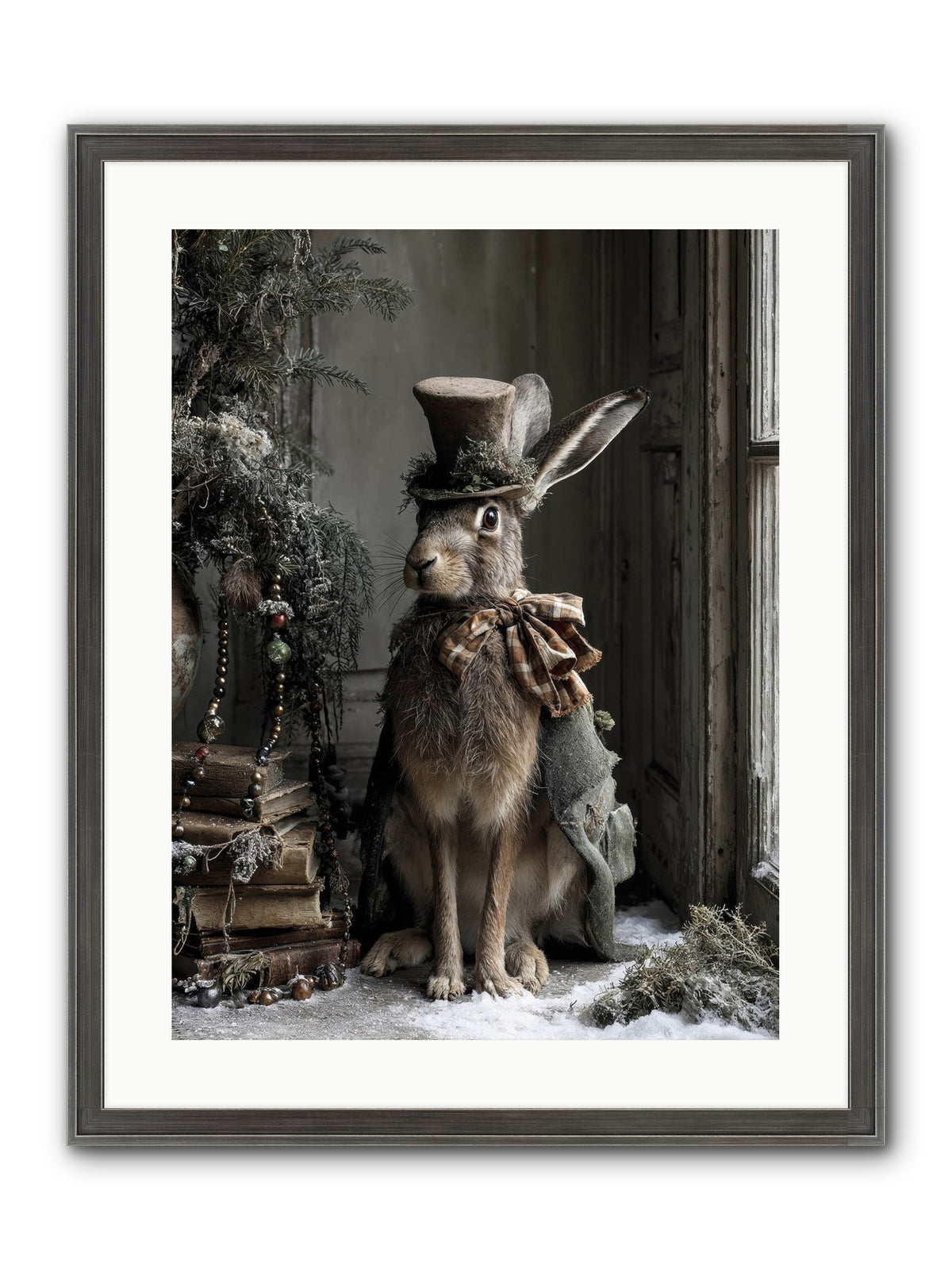The Velveteen Visitor Framed Print - Slimwoods Black/Silver 18x24