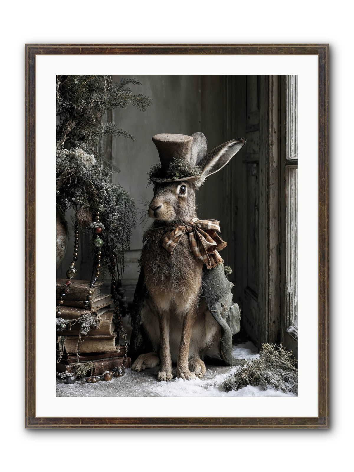 The Velveteen Visitor Framed Print - Slimwoods Black/Gold 24x32