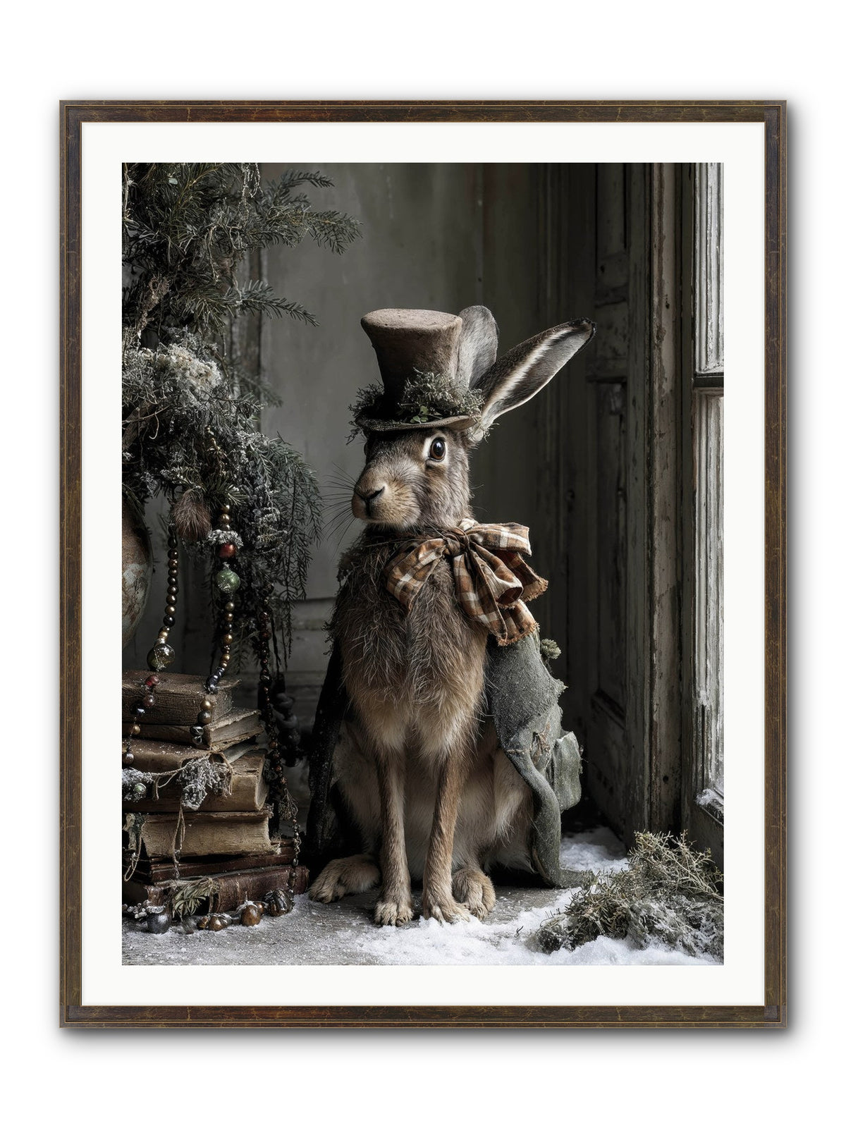 The Velveteen Visitor Framed Print - Slimwoods Black/Gold 30x40