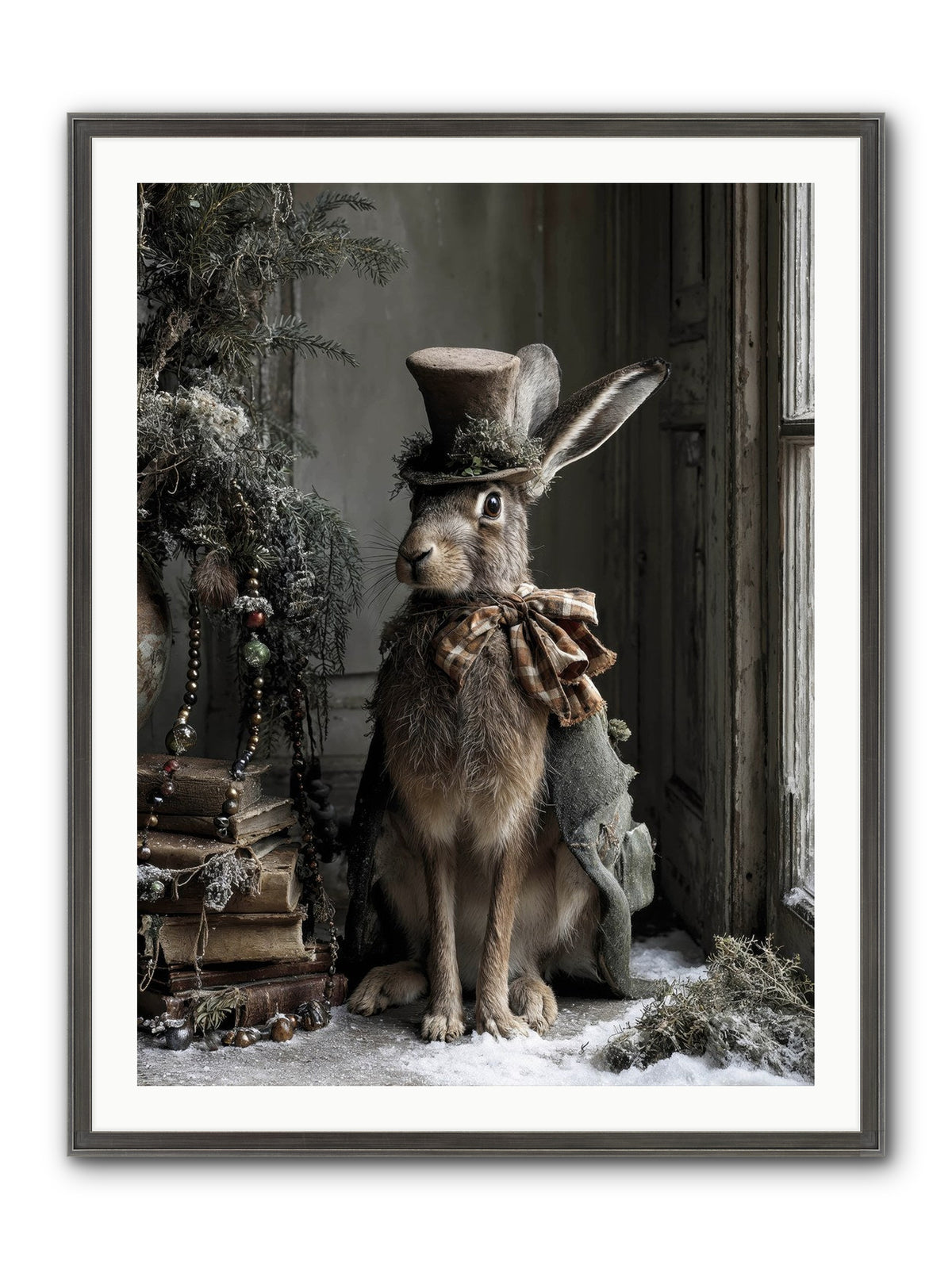 The Velveteen Visitor Framed Print - Slimwoods Black/Silver 30x40