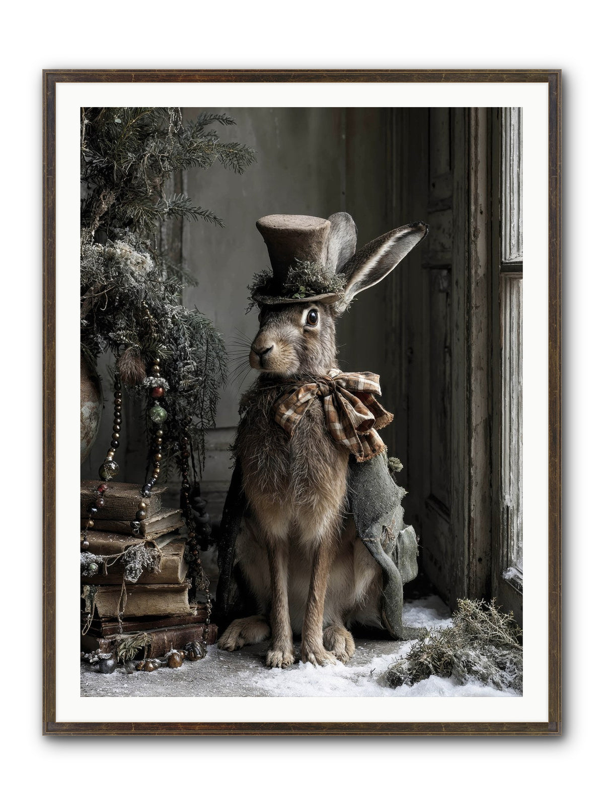 The Velveteen Visitor Framed Print - Slimwoods Black/Gold 36x48