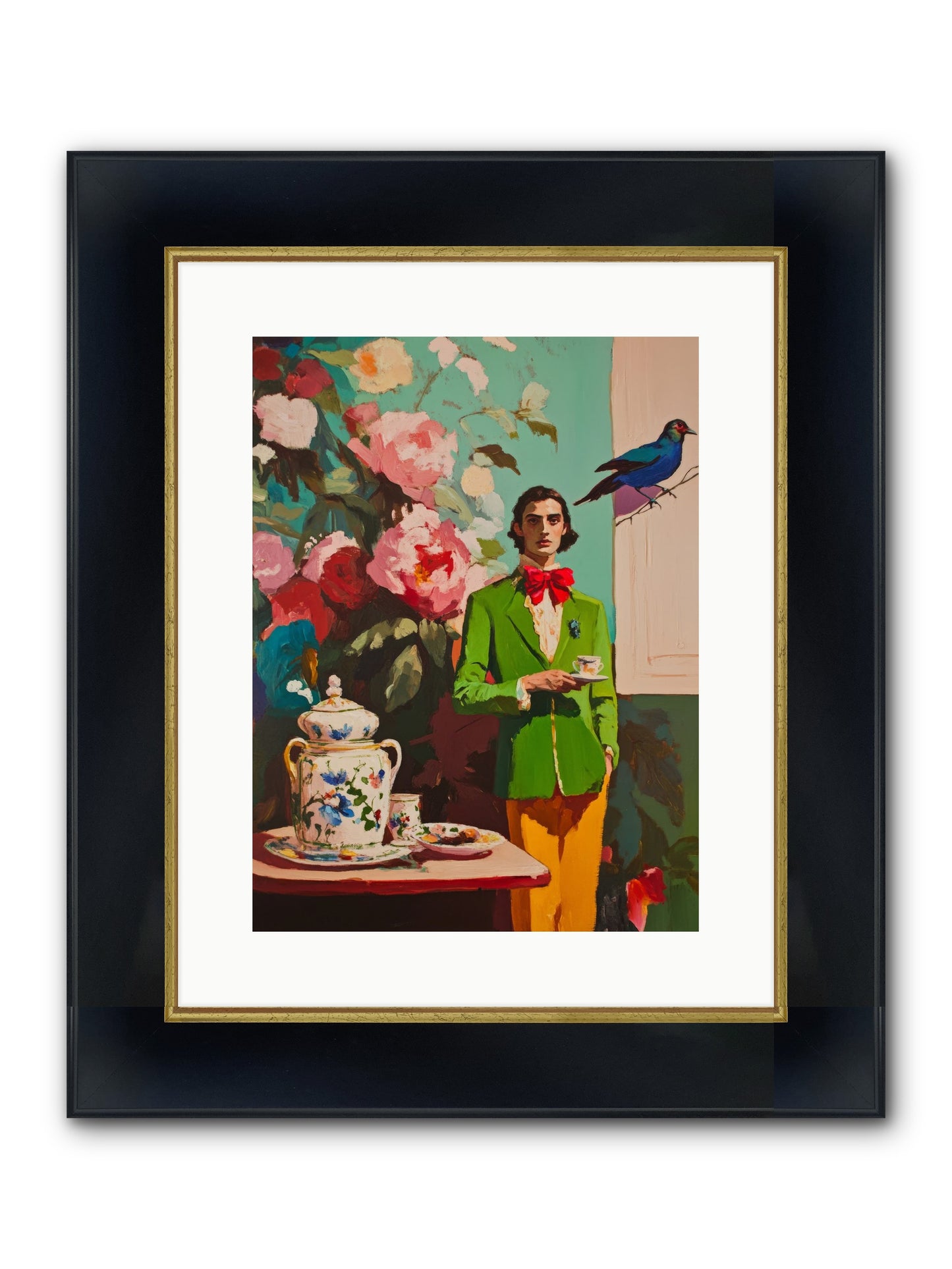 The Veranda Botanist Framed Print - Wide Black w/Gold 12x16