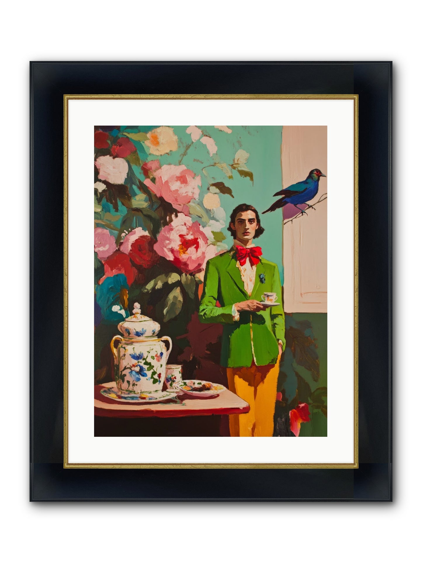 The Veranda Botanist Framed Print - Wide Black w/Gold 18x24