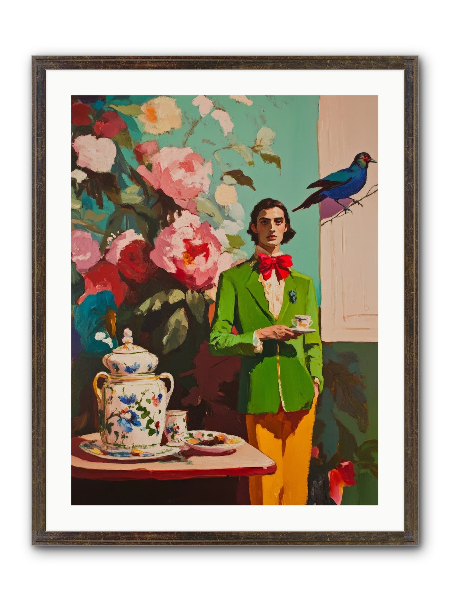 The Veranda Botanist Framed Print - Slimwoods Black/Gold 24x32