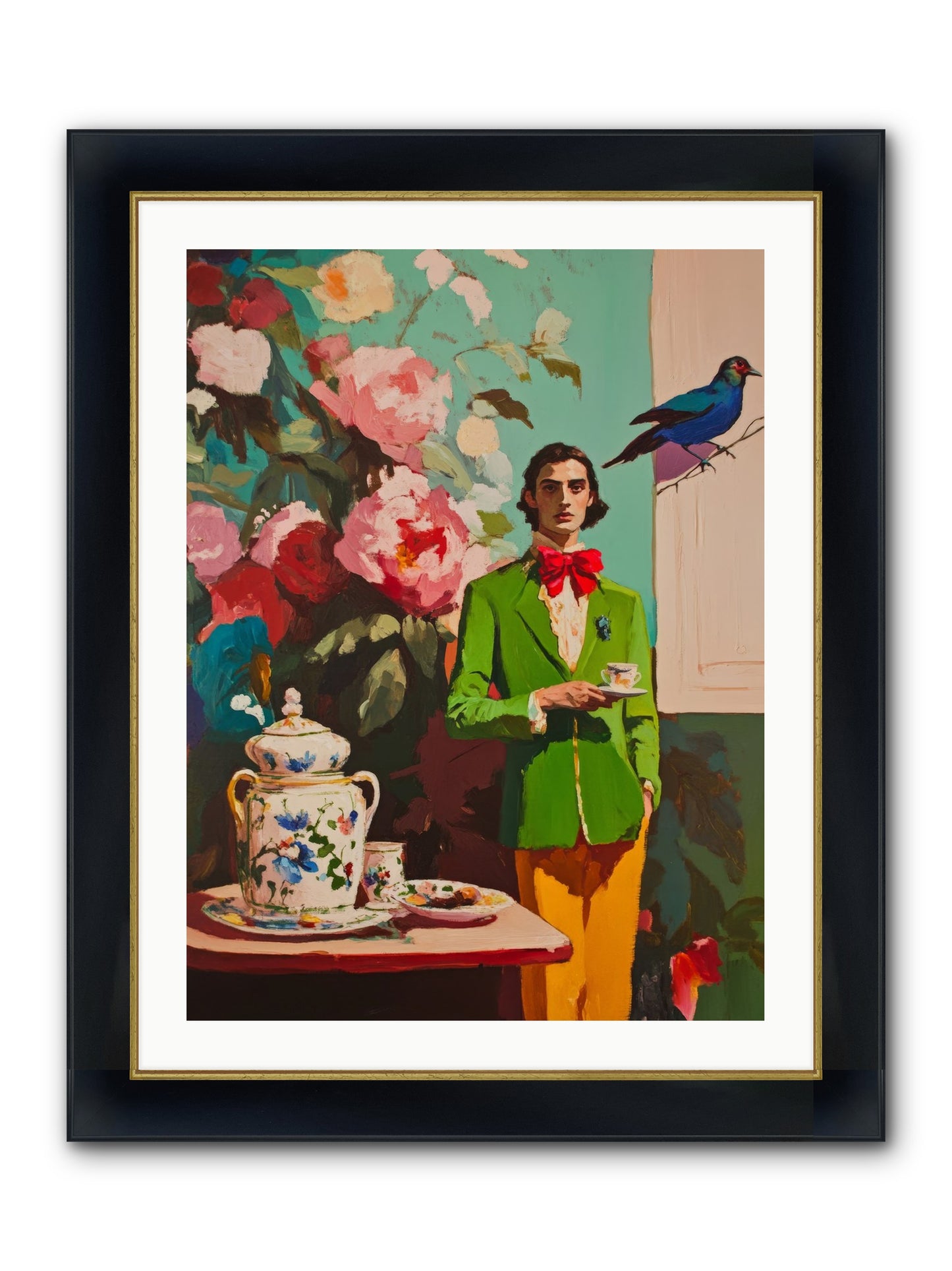 The Veranda Botanist Framed Print - Wide Black w/Gold 24x32