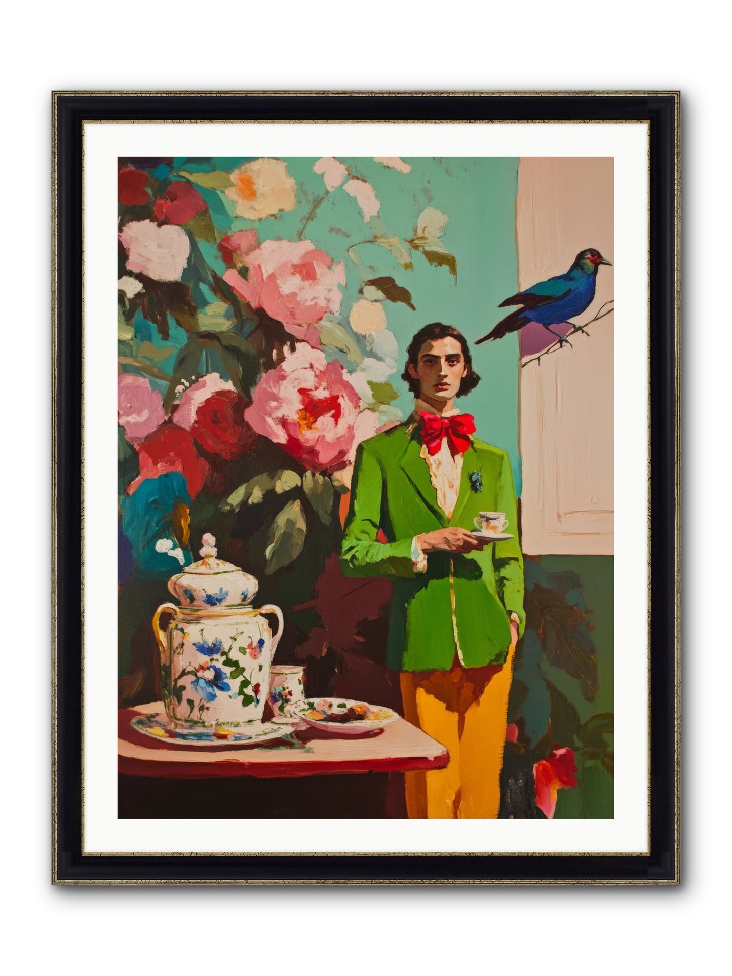 The Veranda Botanist Framed Print - Black & Gold 30x40