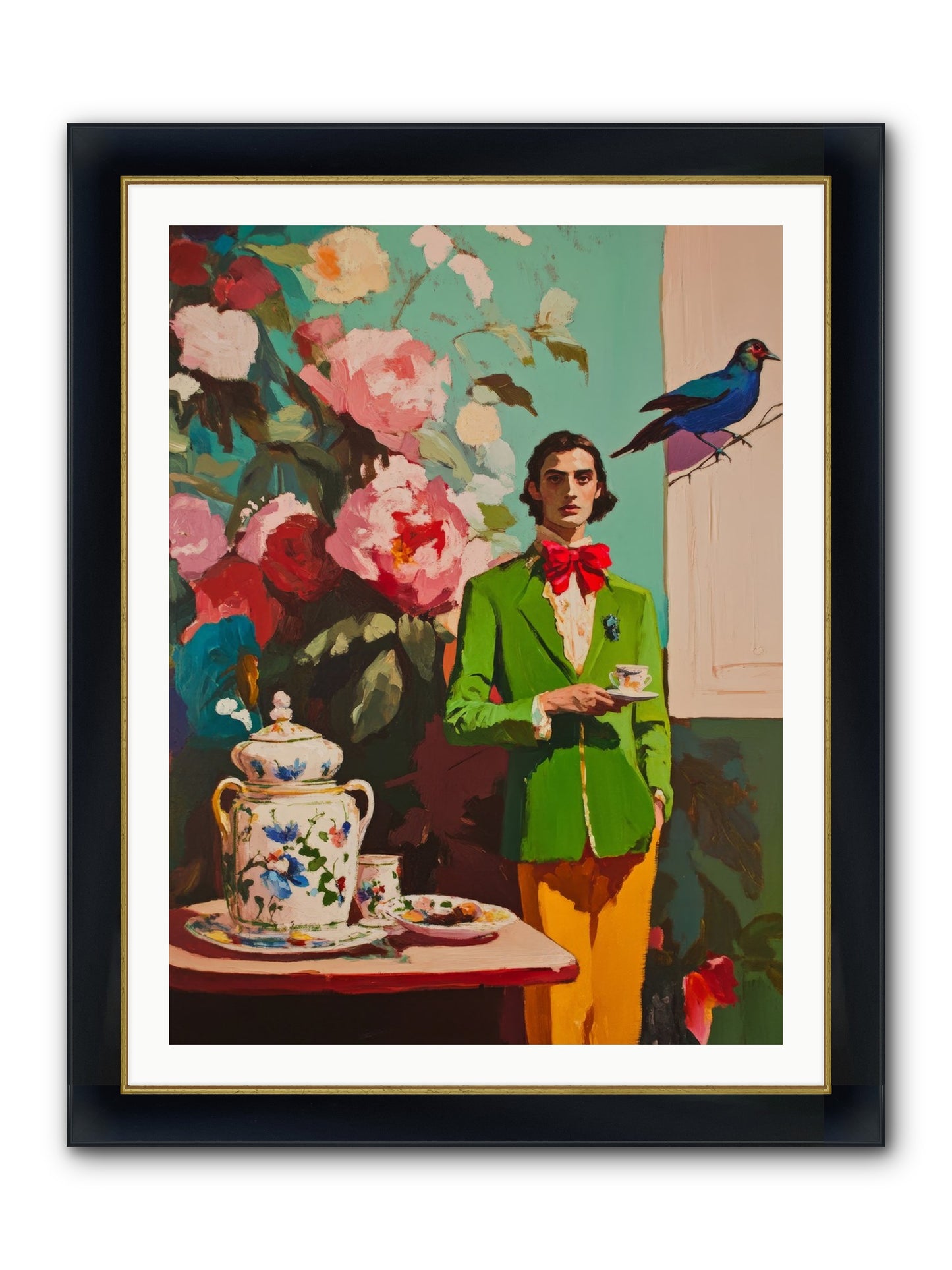 The Veranda Botanist Framed Print - Wide Black w/Gold 30x40