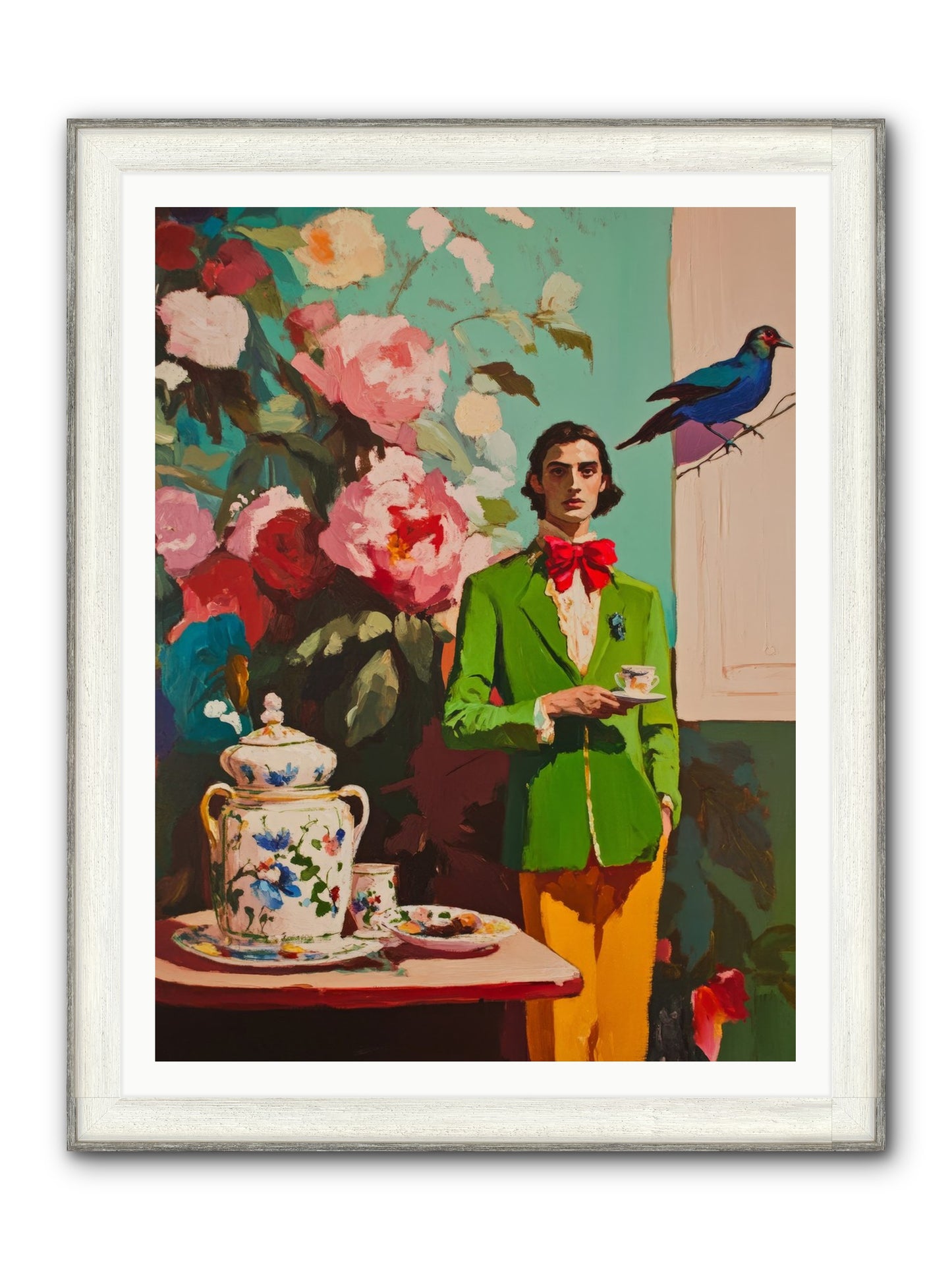 The Veranda Botanist Framed Print - Driftwood White 36x48