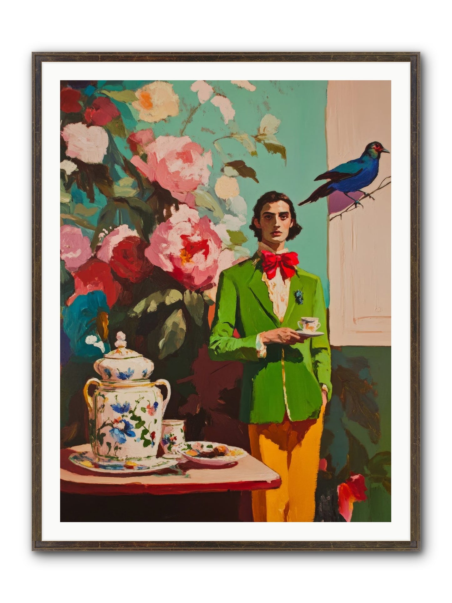 The Veranda Botanist Framed Print - Slimwoods Black/Gold 36x48