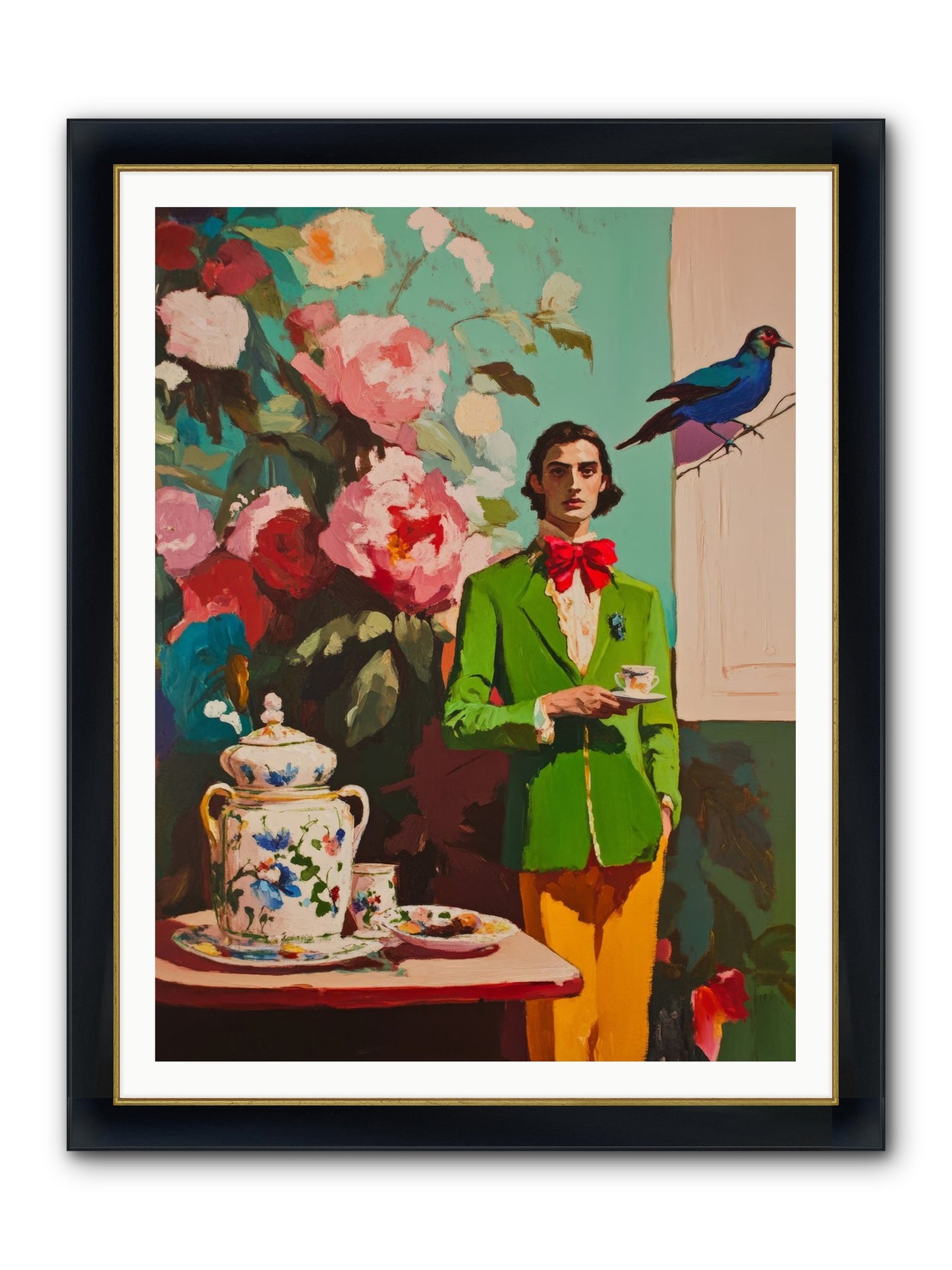 The Veranda Botanist Framed Print - Wide Black w/Gold 36x48