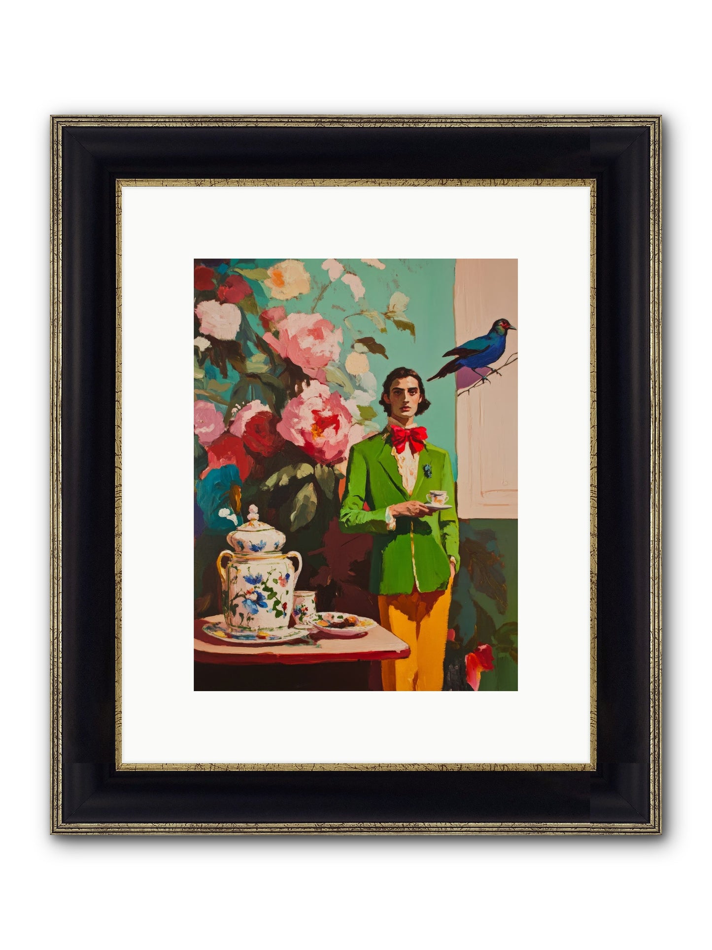 The Veranda Botanist Framed Print - Black & Gold 9x12