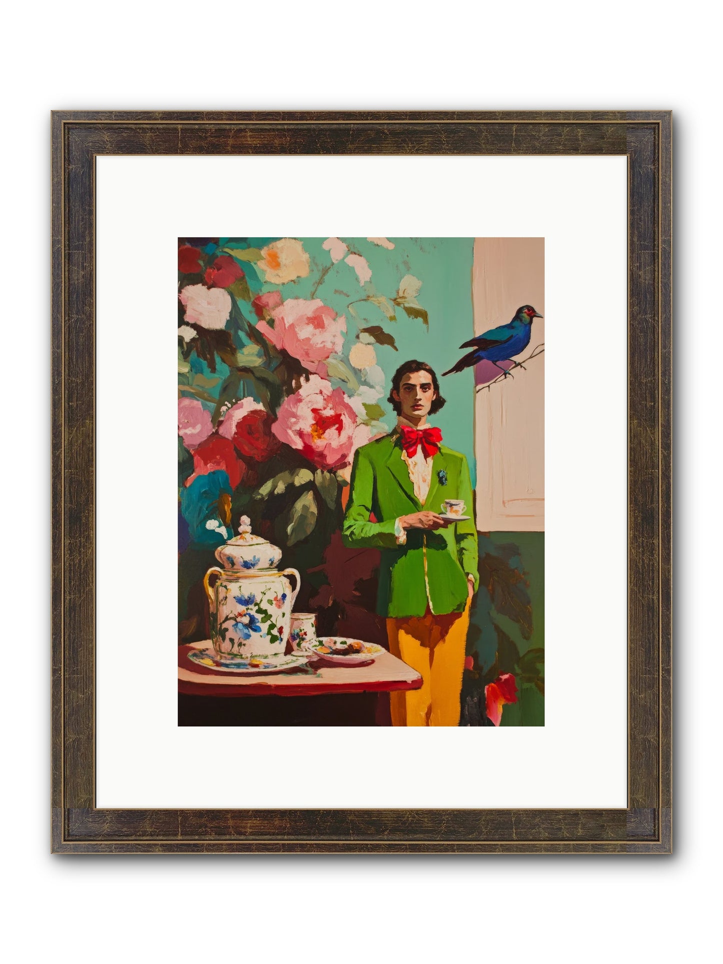 The Veranda Botanist Framed Print - Slimwoods Black/Gold 9x12