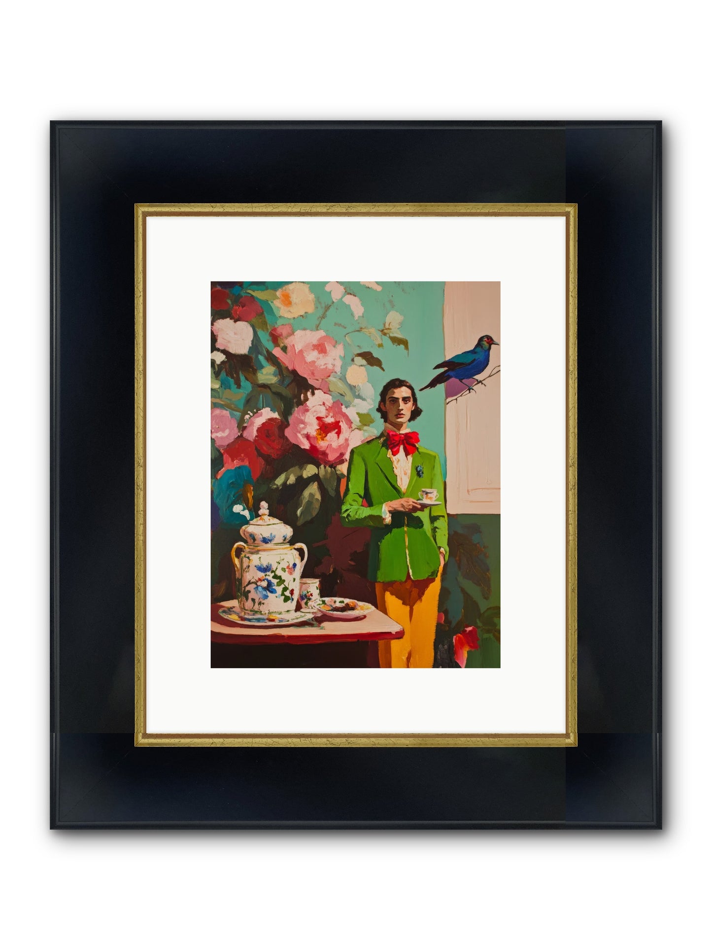 The Veranda Botanist Framed Print - Wide Black w/Gold 9x12
