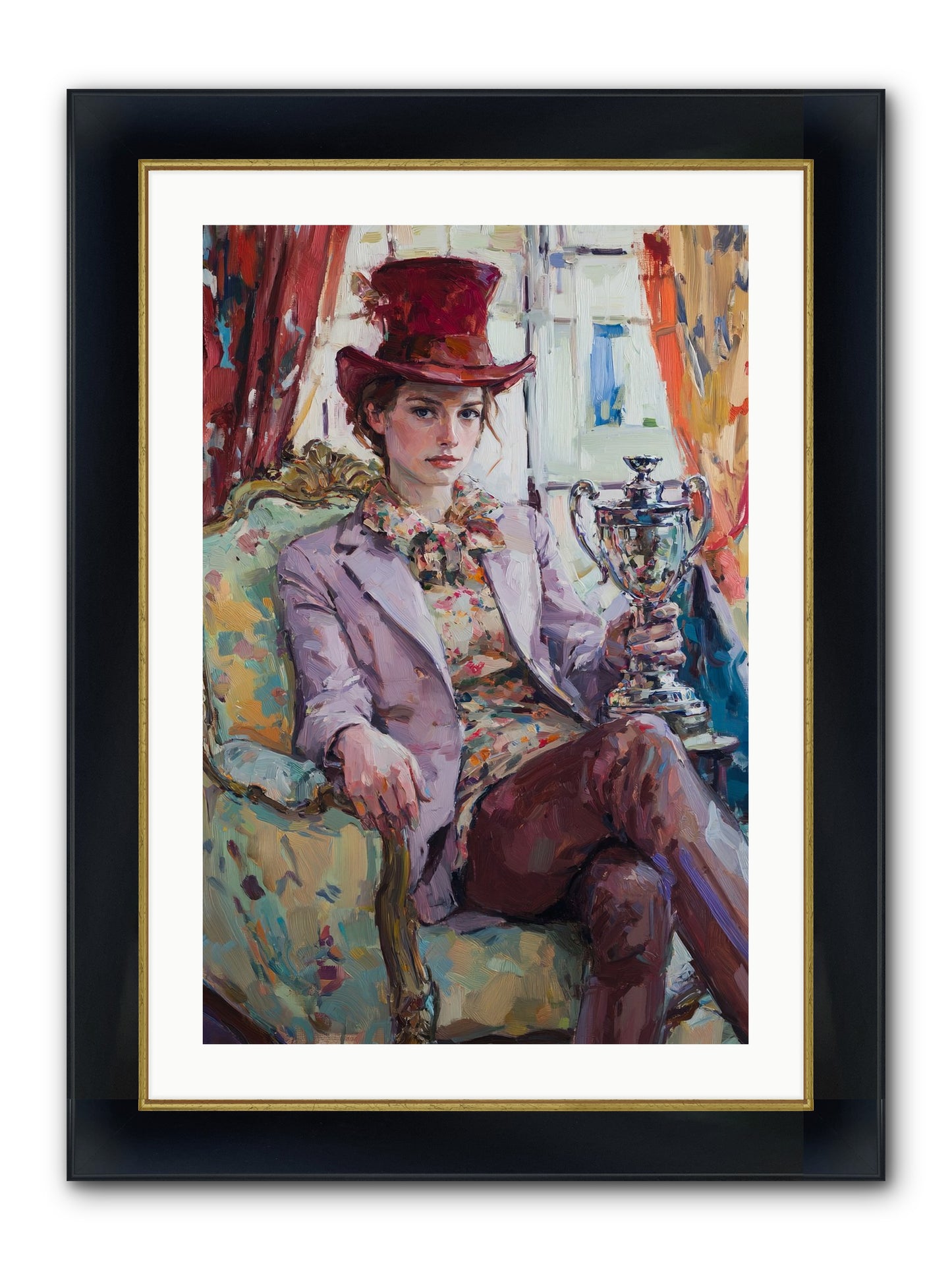 The Victory Framed Print - Wide Black w/Gold 20x30