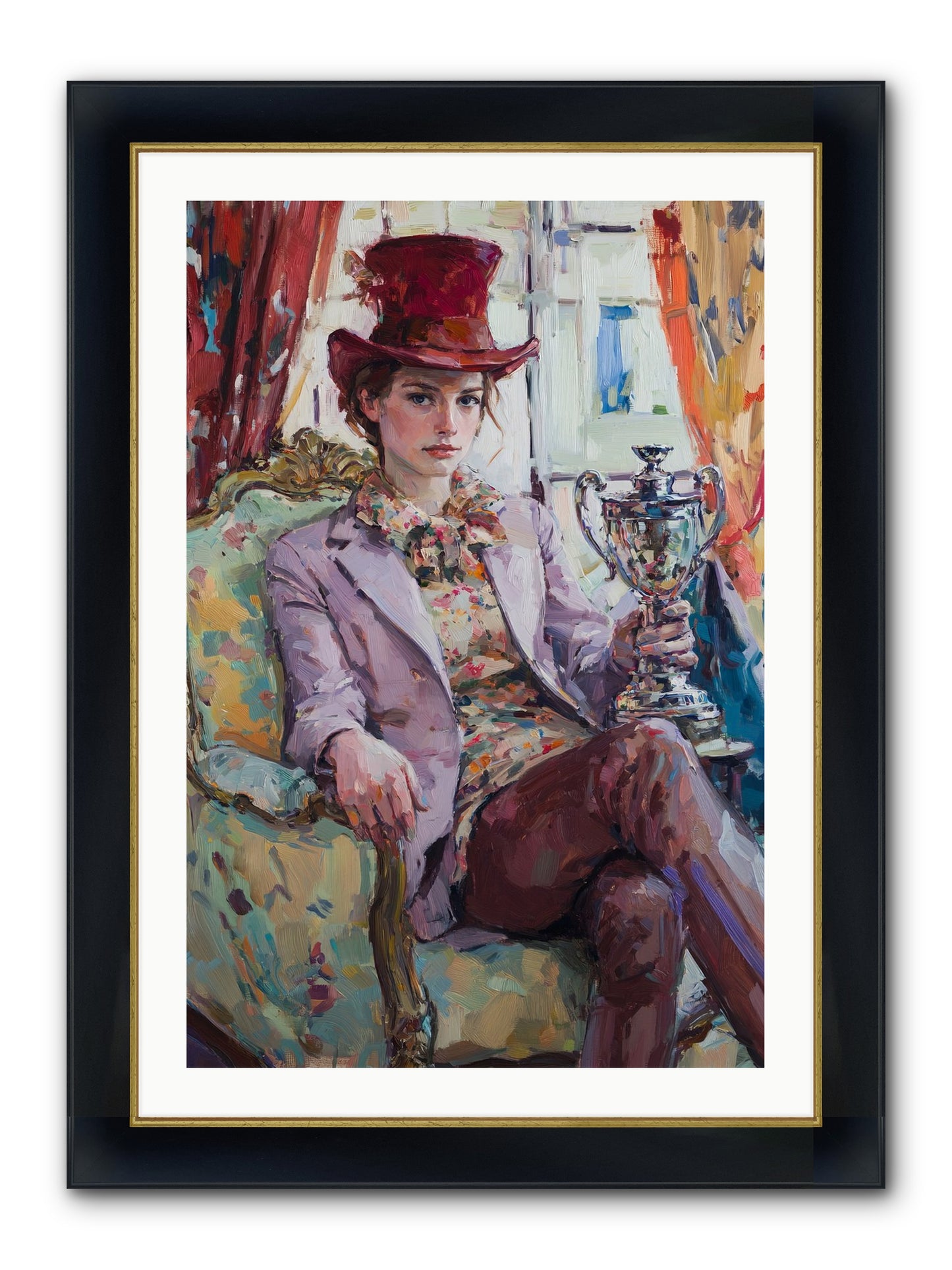 The Victory Framed Print - Wide Black w/Gold 24x36