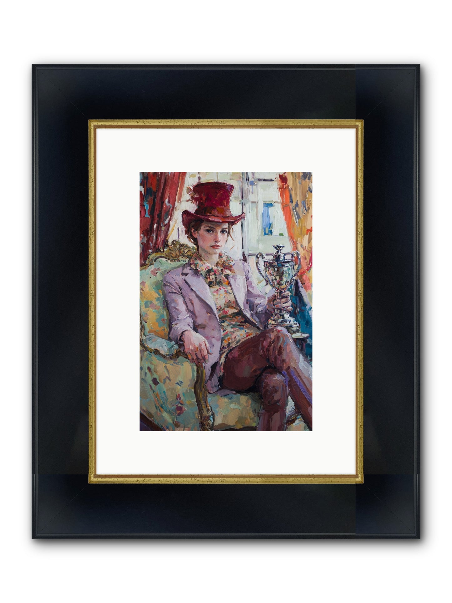 The Victory Framed Print - Wide Black w/Gold 8x12