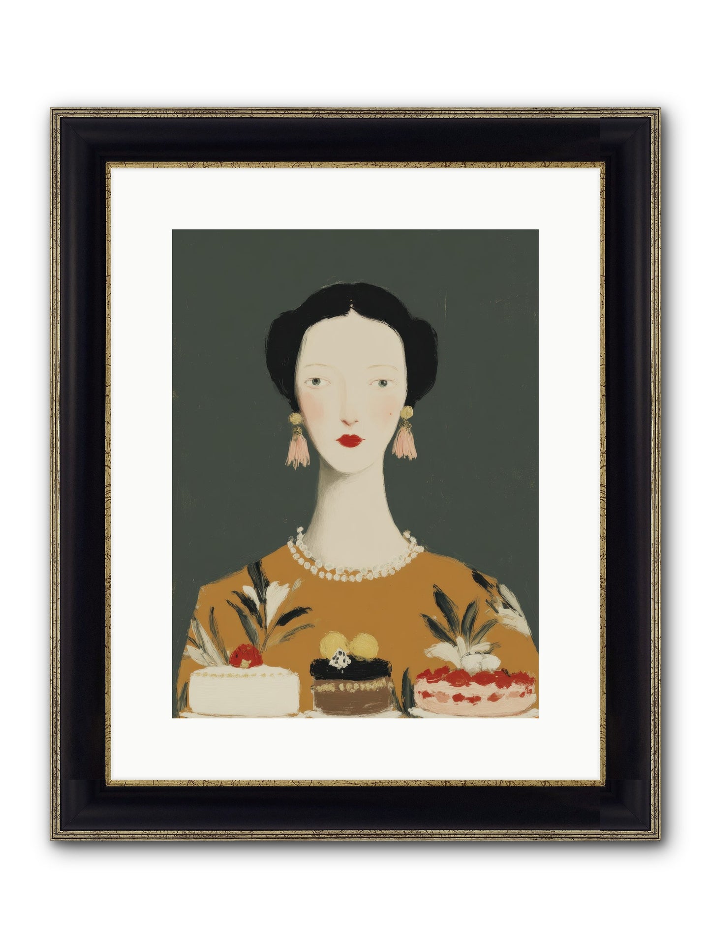 The Vigil Framed Print - Black & Gold 12x16