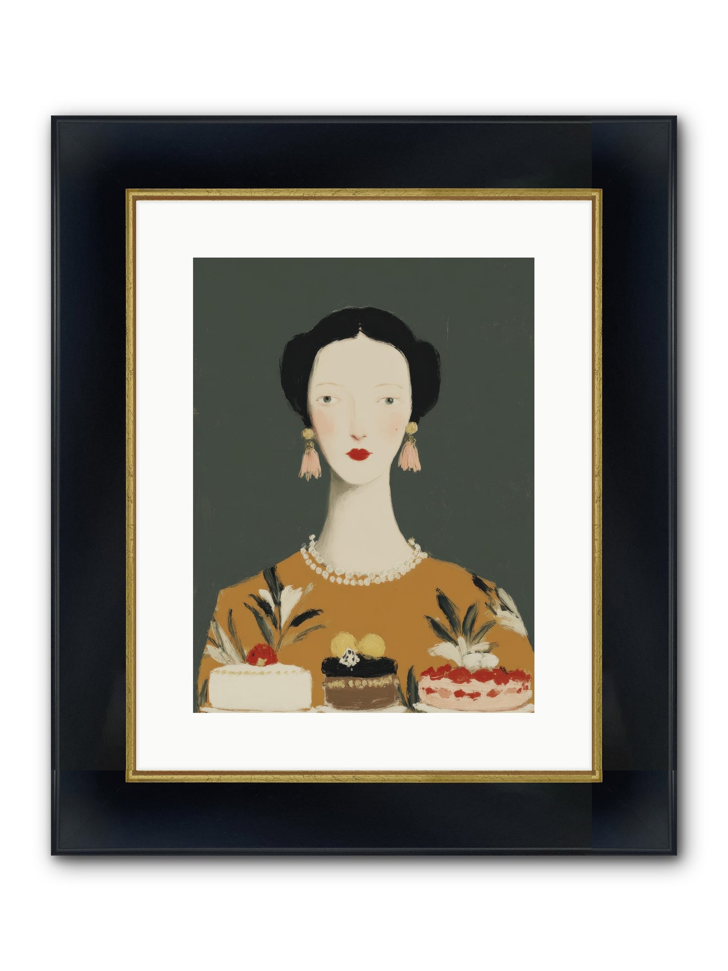 The Vigil Framed Print - Wide Black w/Gold 12x16
