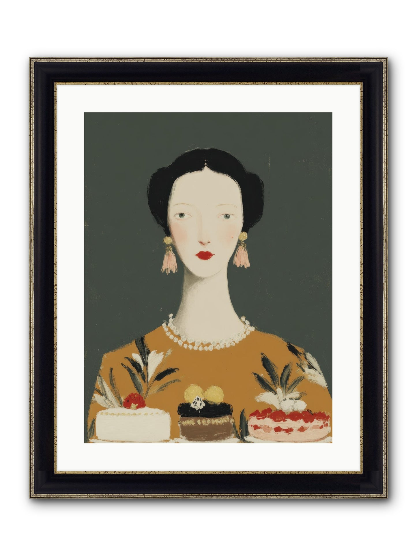 The Vigil Framed Print - Black & Gold 18x24