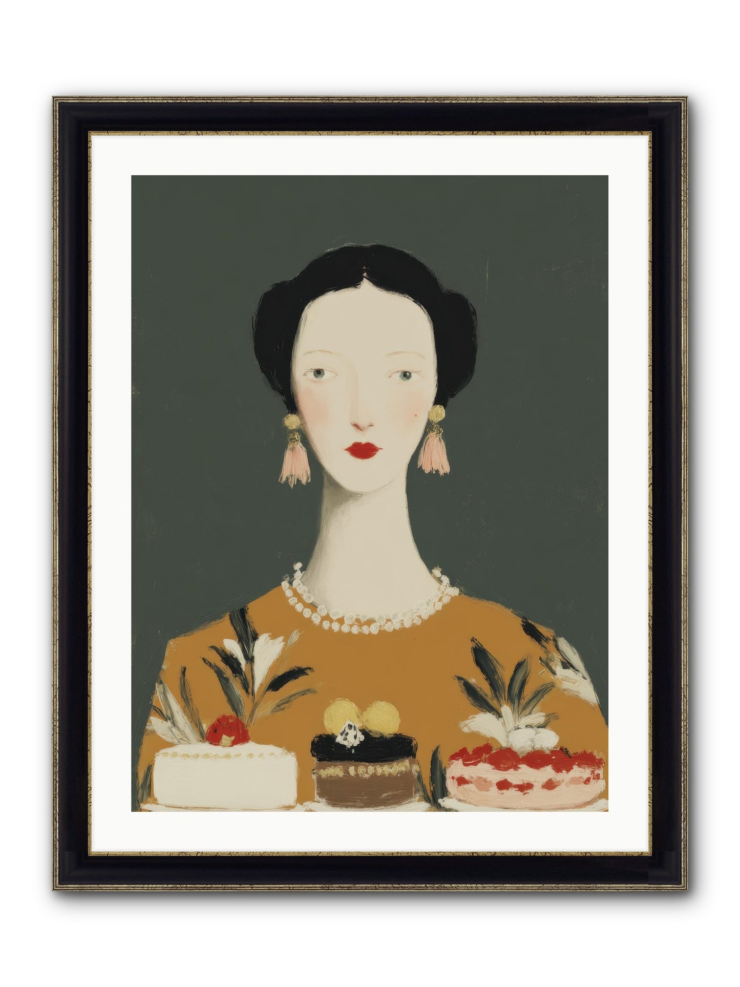 The Vigil Framed Print - Black & Gold 24x32
