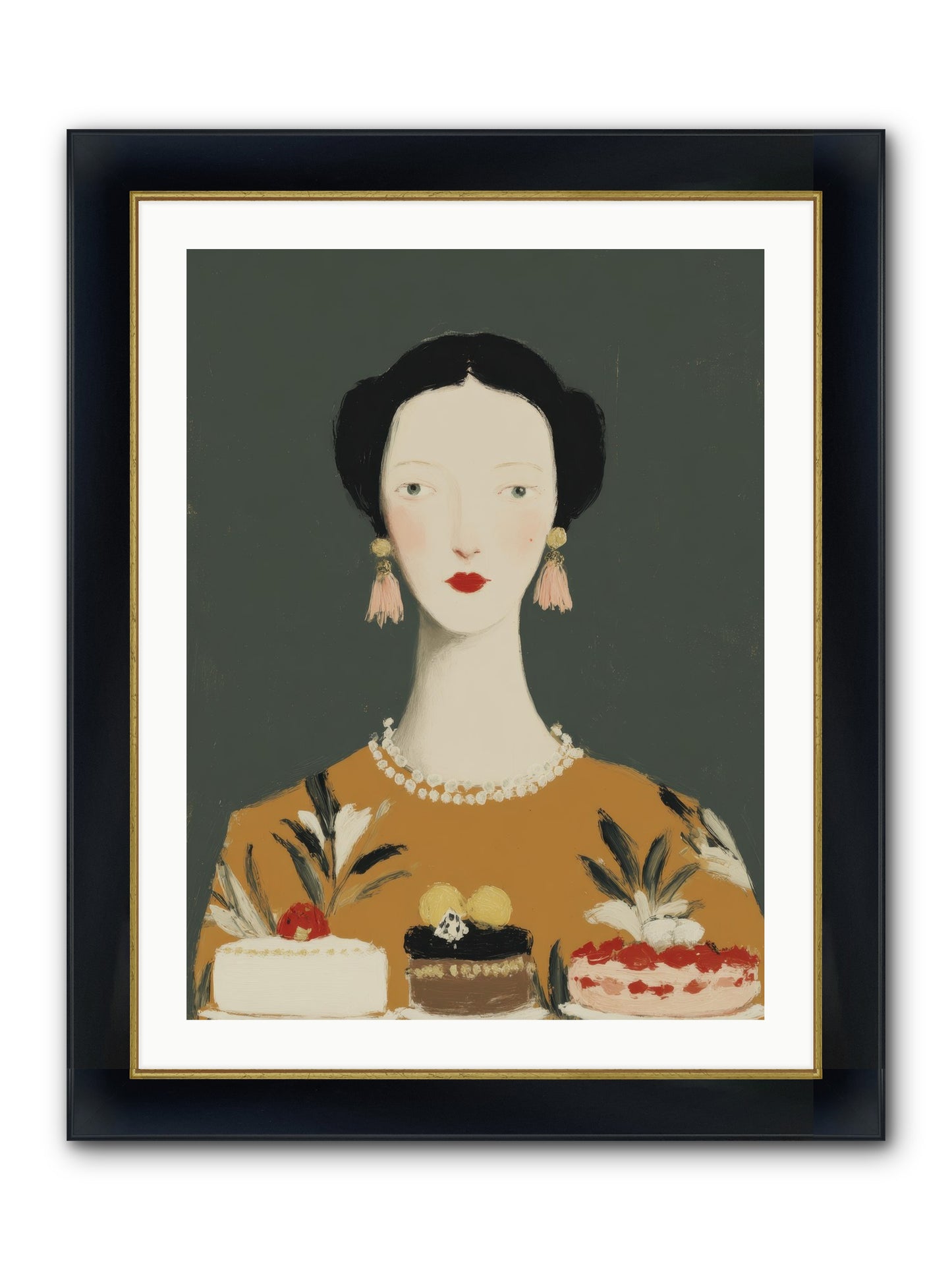 The Vigil Framed Print - Wide Black w/Gold 24x32