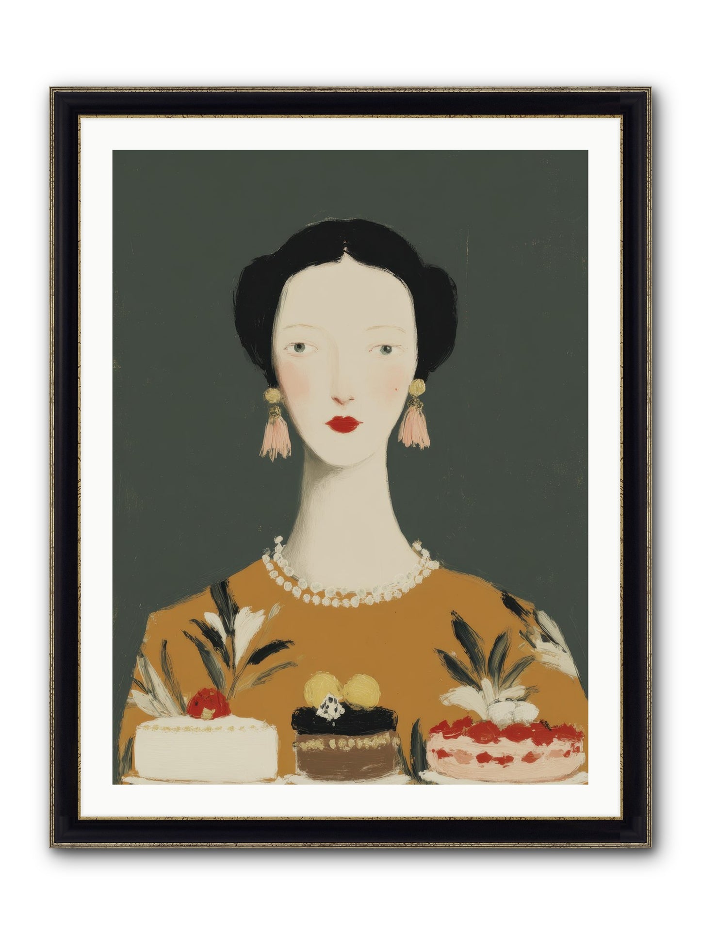 The Vigil Framed Print - Black & Gold 30x40