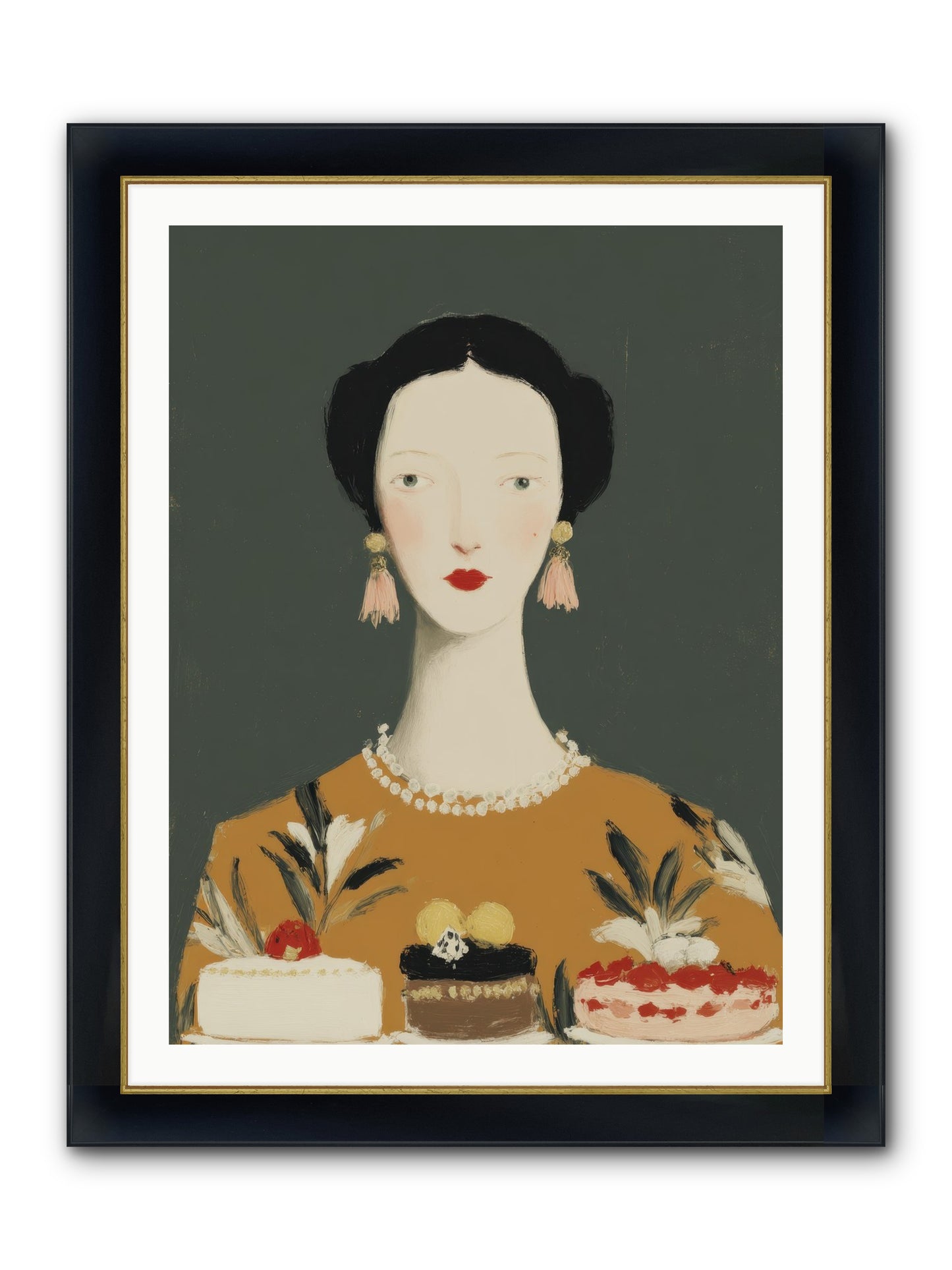 The Vigil Framed Print - Wide Black w/Gold 30x40