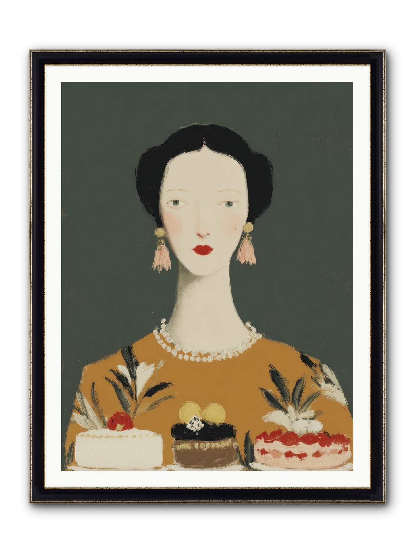 The Vigil Framed Print - Black & Gold 36x48