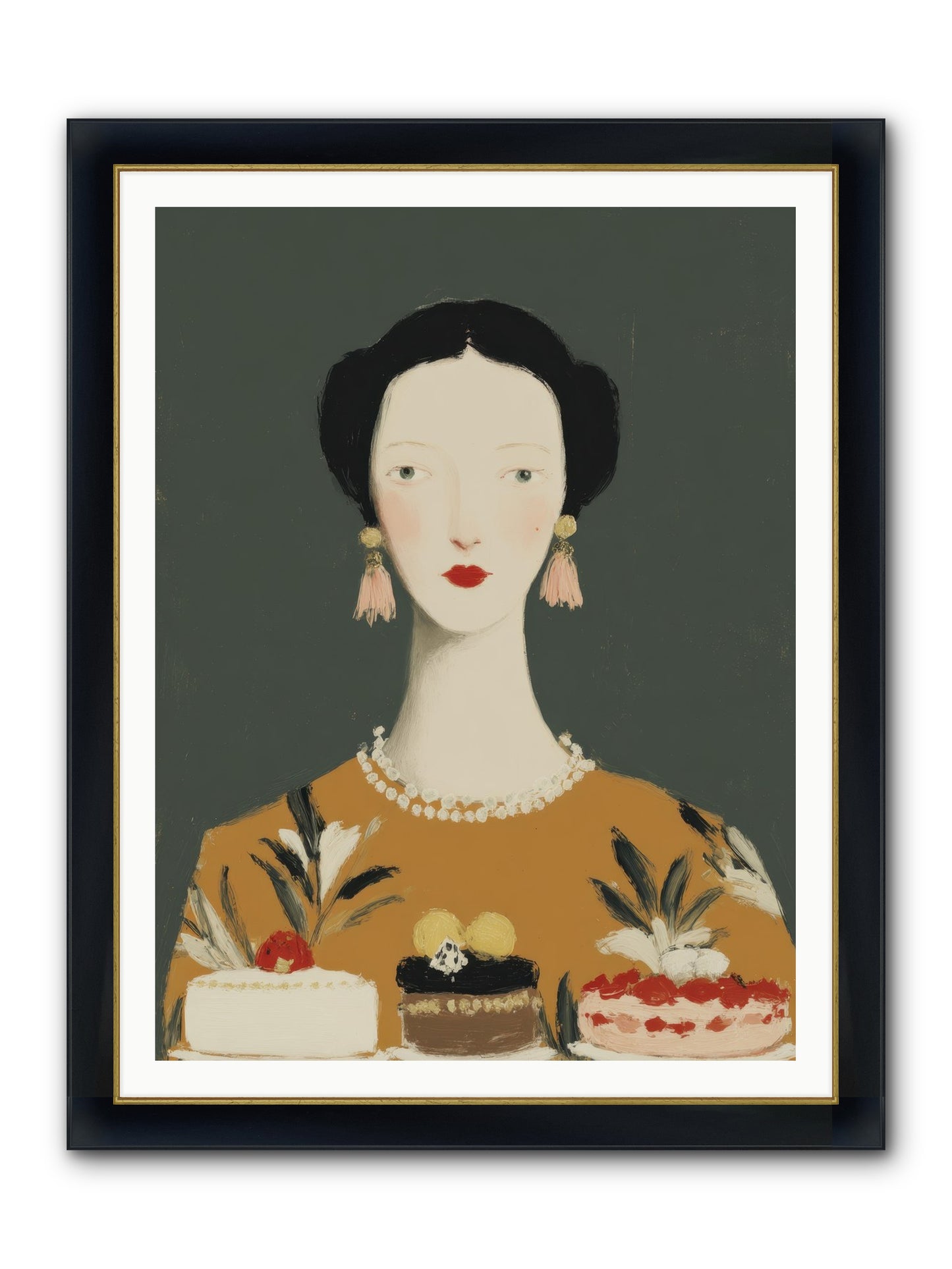 The Vigil Framed Print - Wide Black w/Gold 36x48