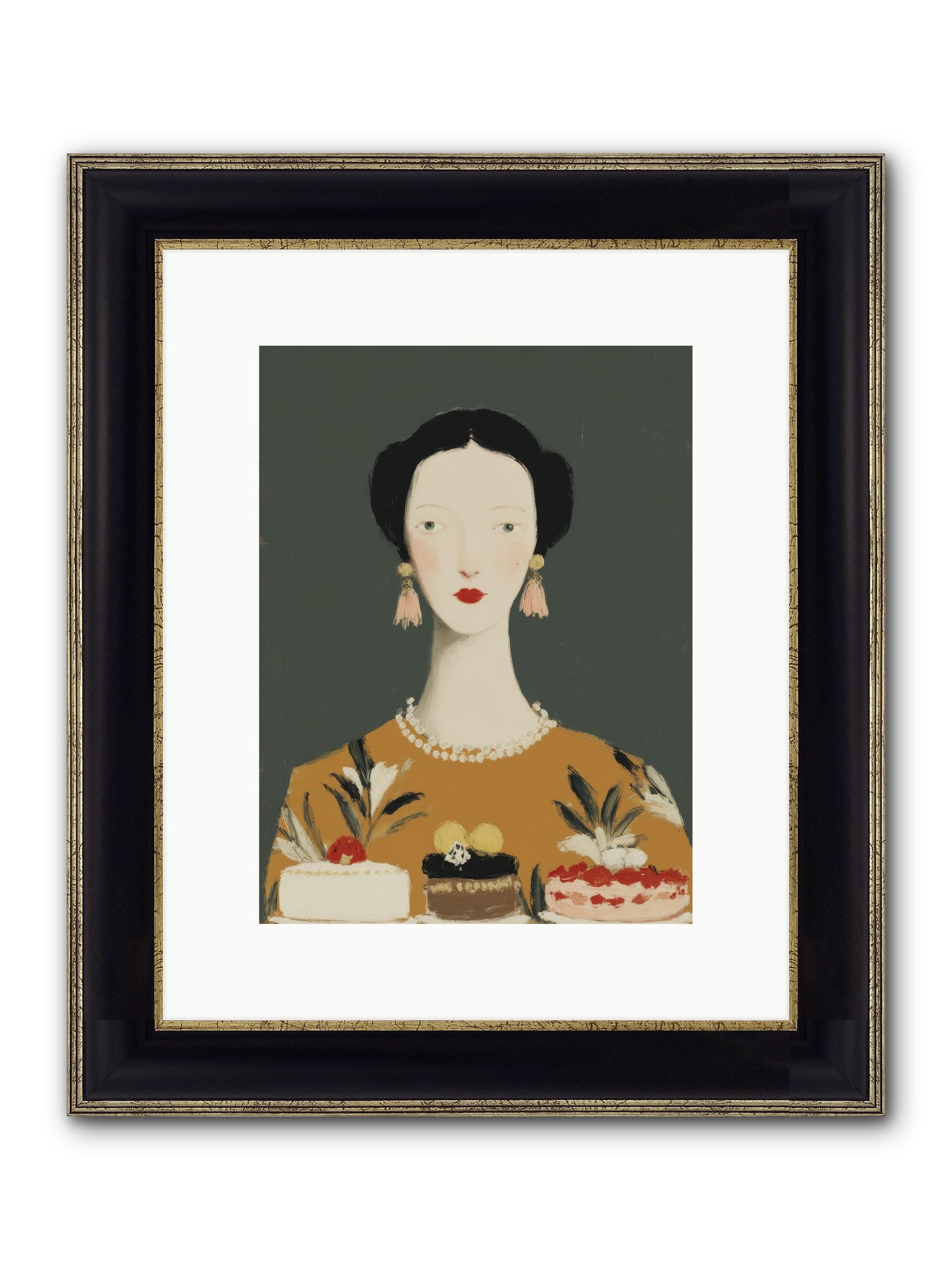 The Vigil Framed Print - Black & Gold 9x12